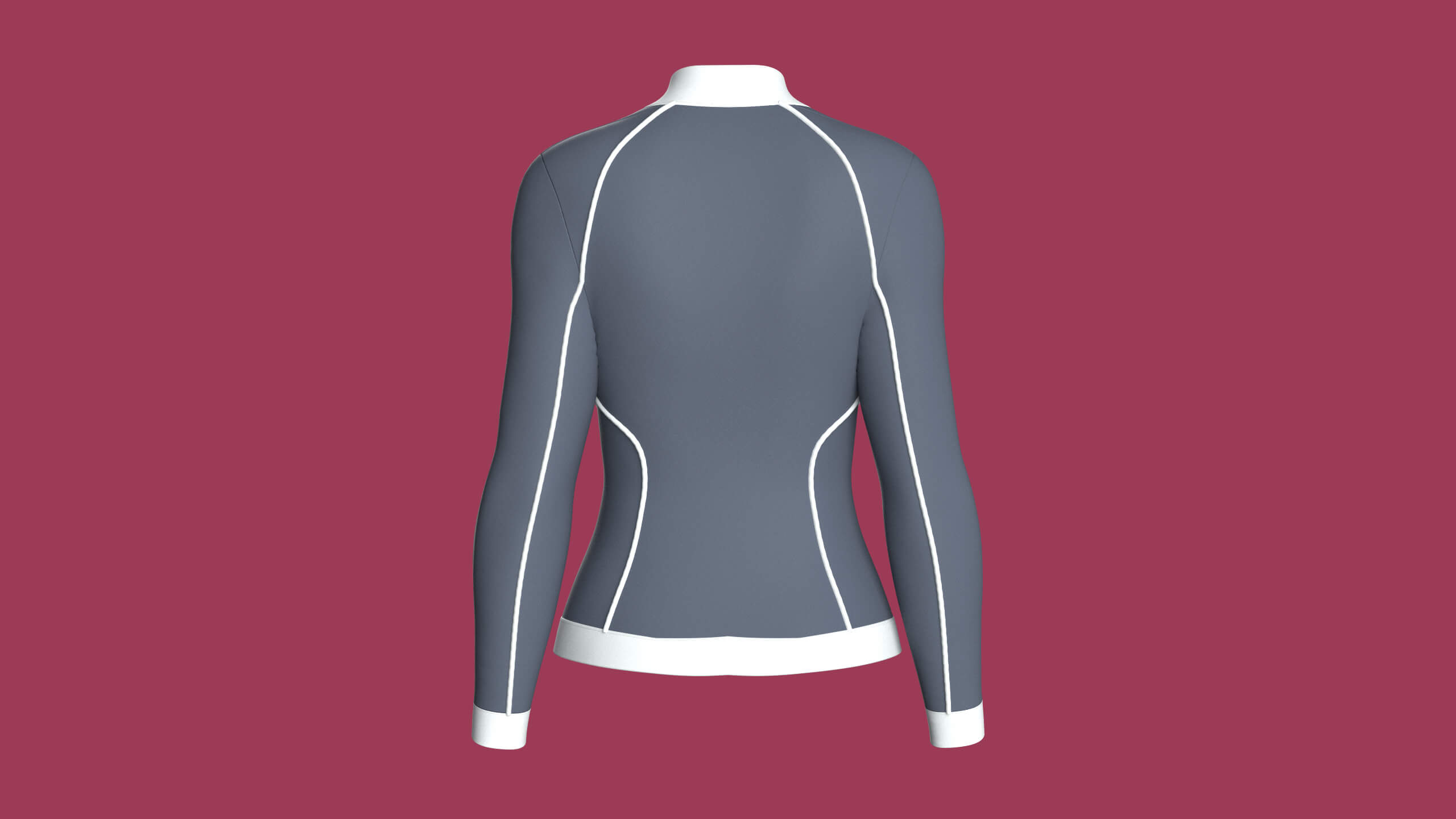 Girls Track Jacket with White Piping 3D Model