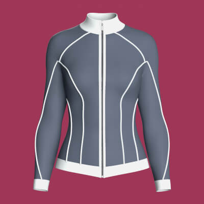 Girls Track Jacket with White Piping
