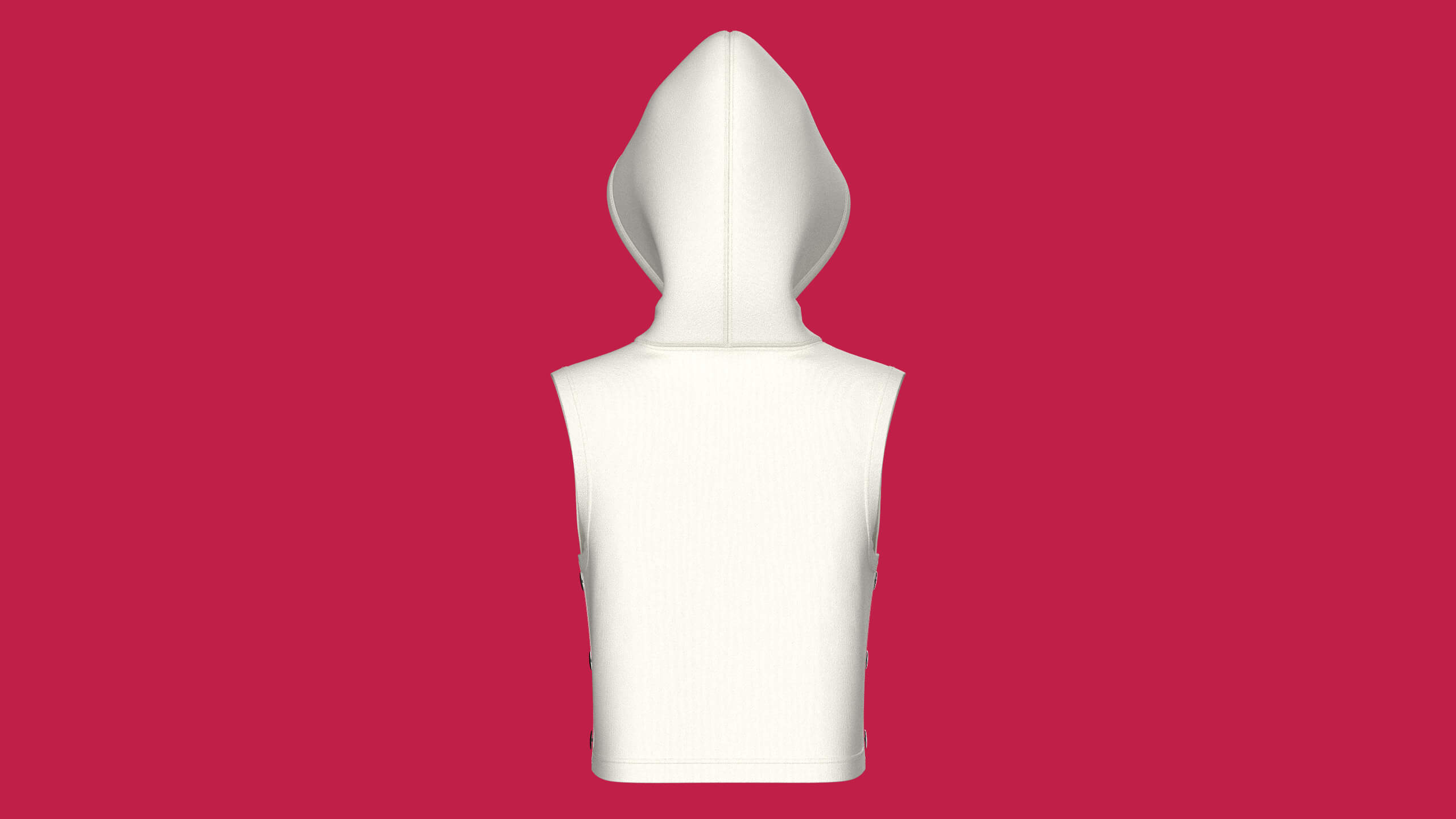 Girls Utility Sleeveless Crop Hoodie 3D Model