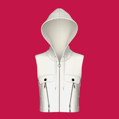 Girls Utility Sleeveless Crop Hoodie