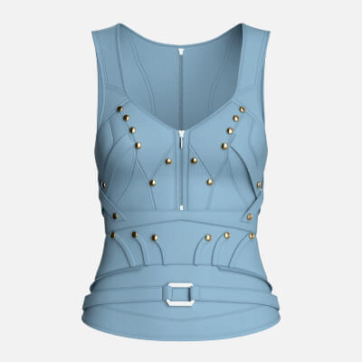 Girls Vest Top with Belted Hem