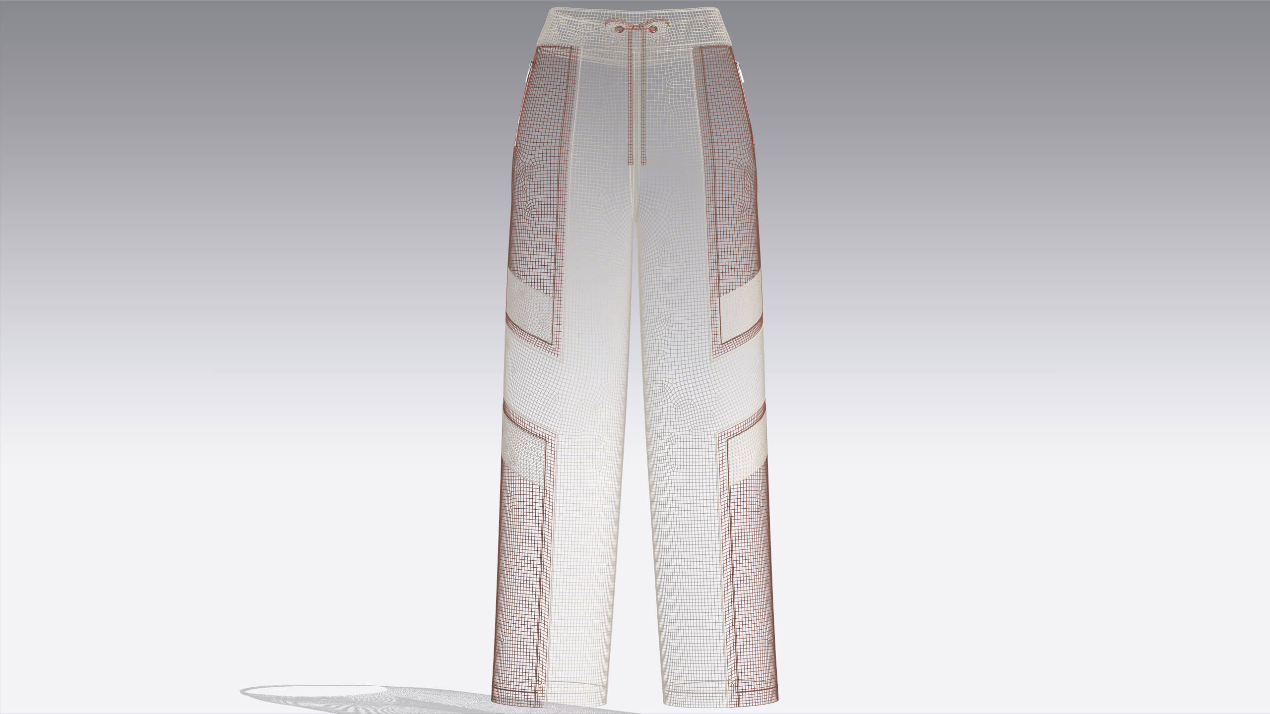 Girls Wide Leg Sweatpants with Side Panels 3D Model