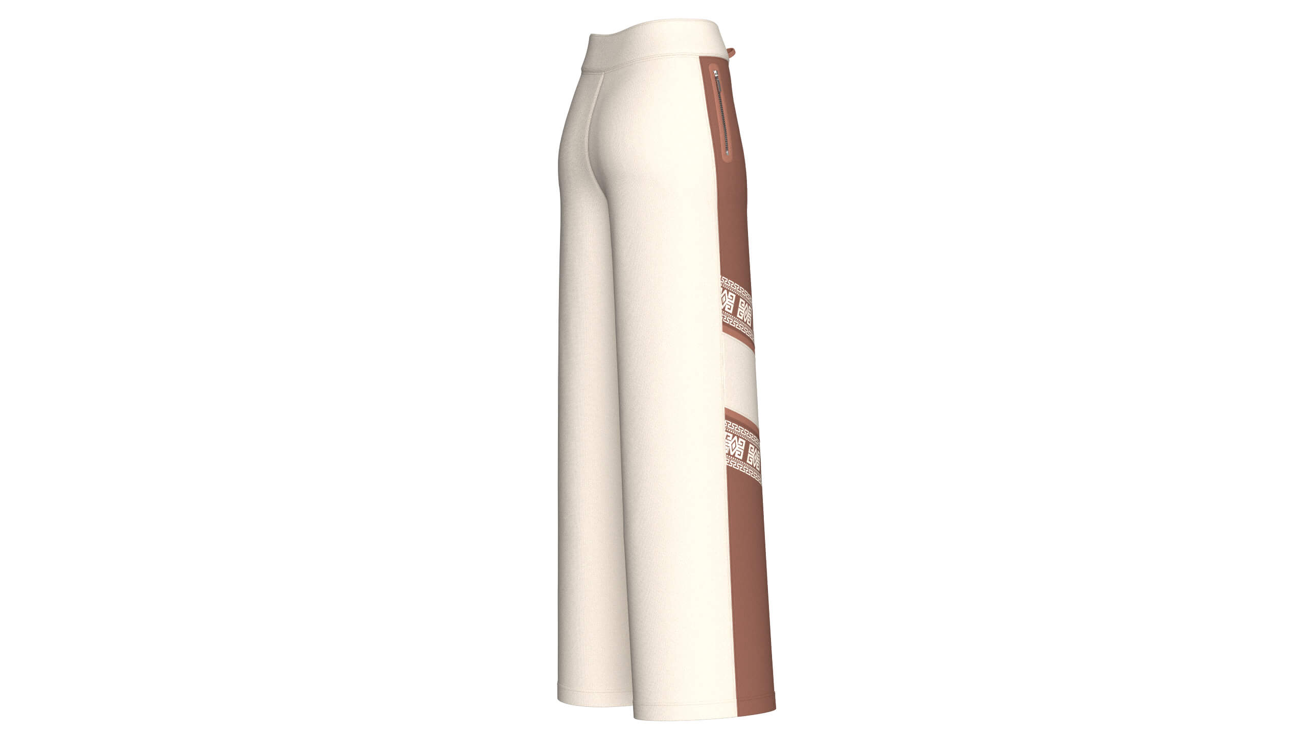Girls Wide Leg Sweatpants with Side Panels 3D Model