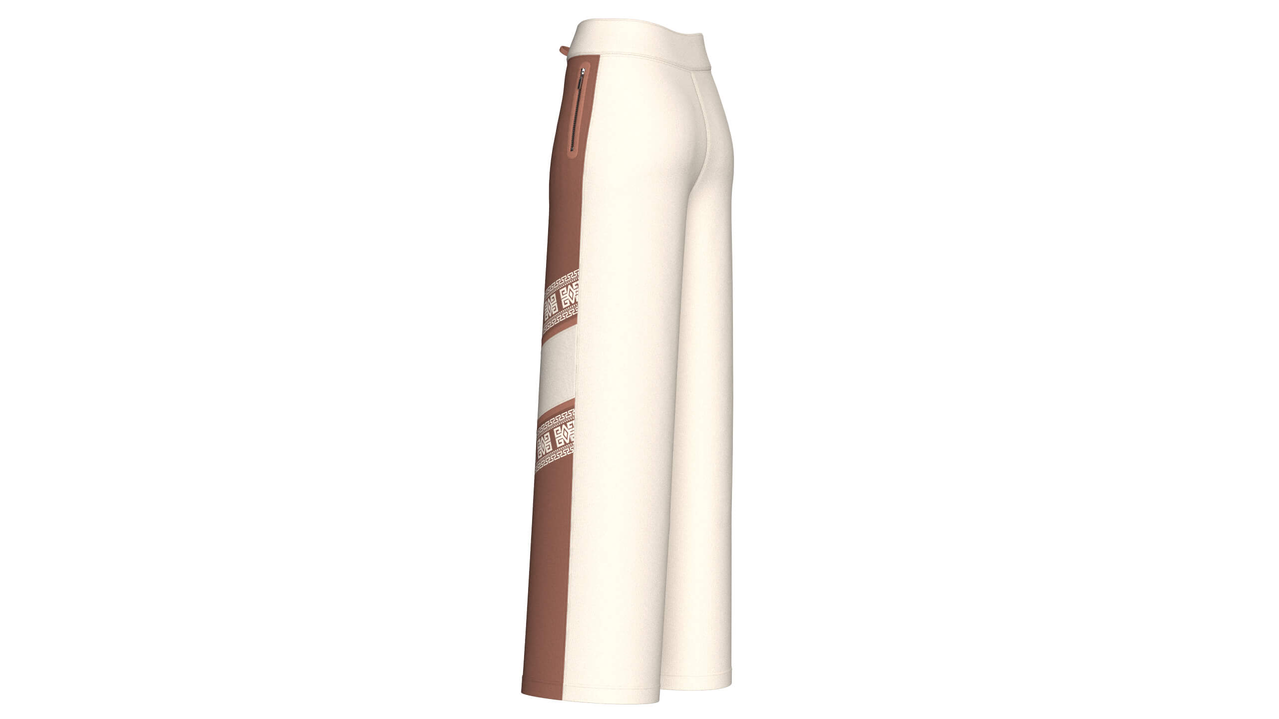 Girls Wide Leg Sweatpants with Side Panels 3D Model