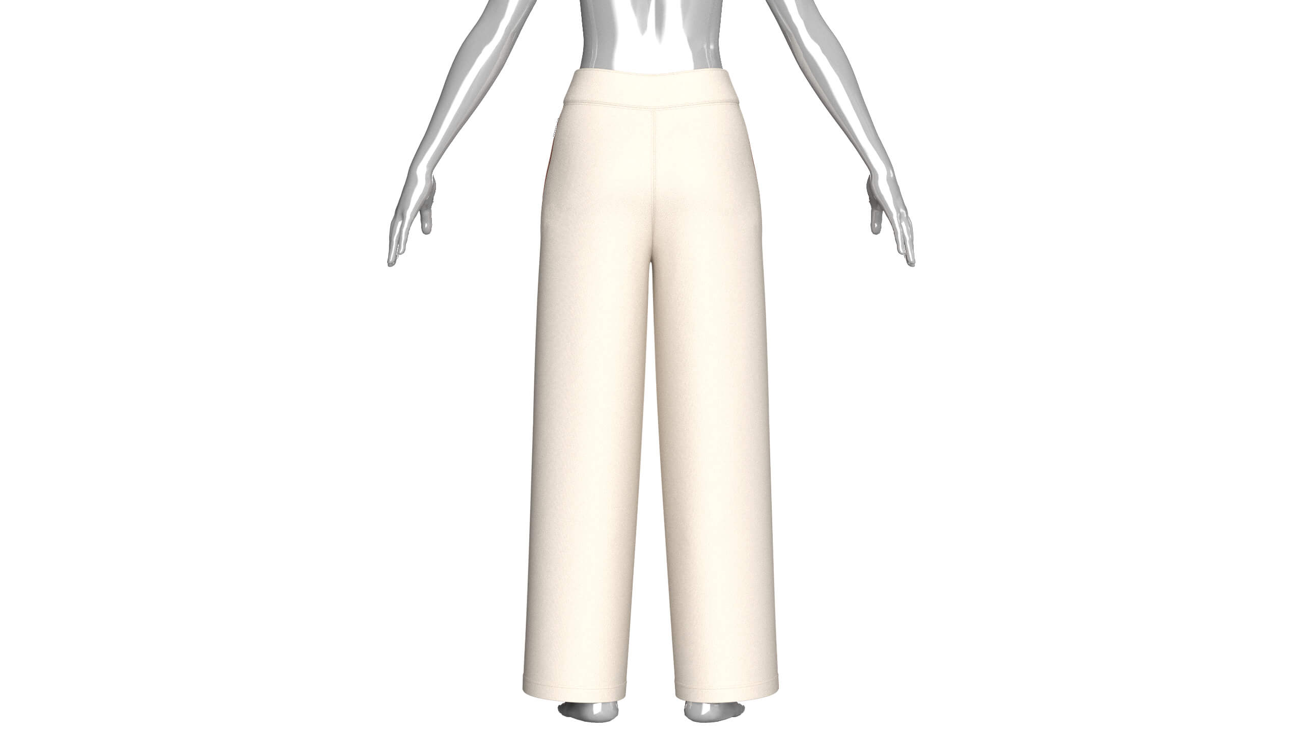 Girls Wide Leg Sweatpants with Side Panels 3D Model