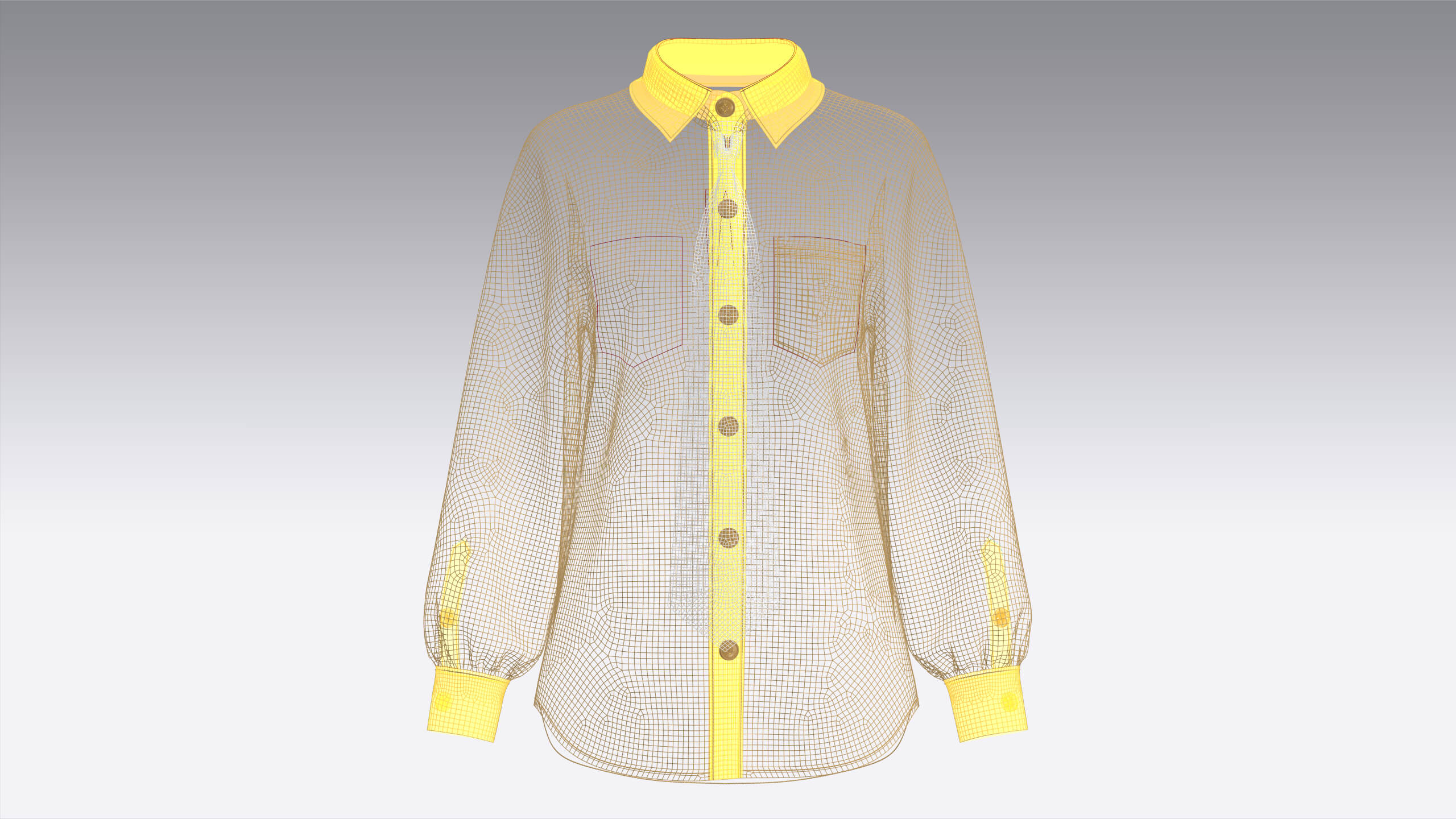 Girls Yellow Tie Shirt 3D Model
