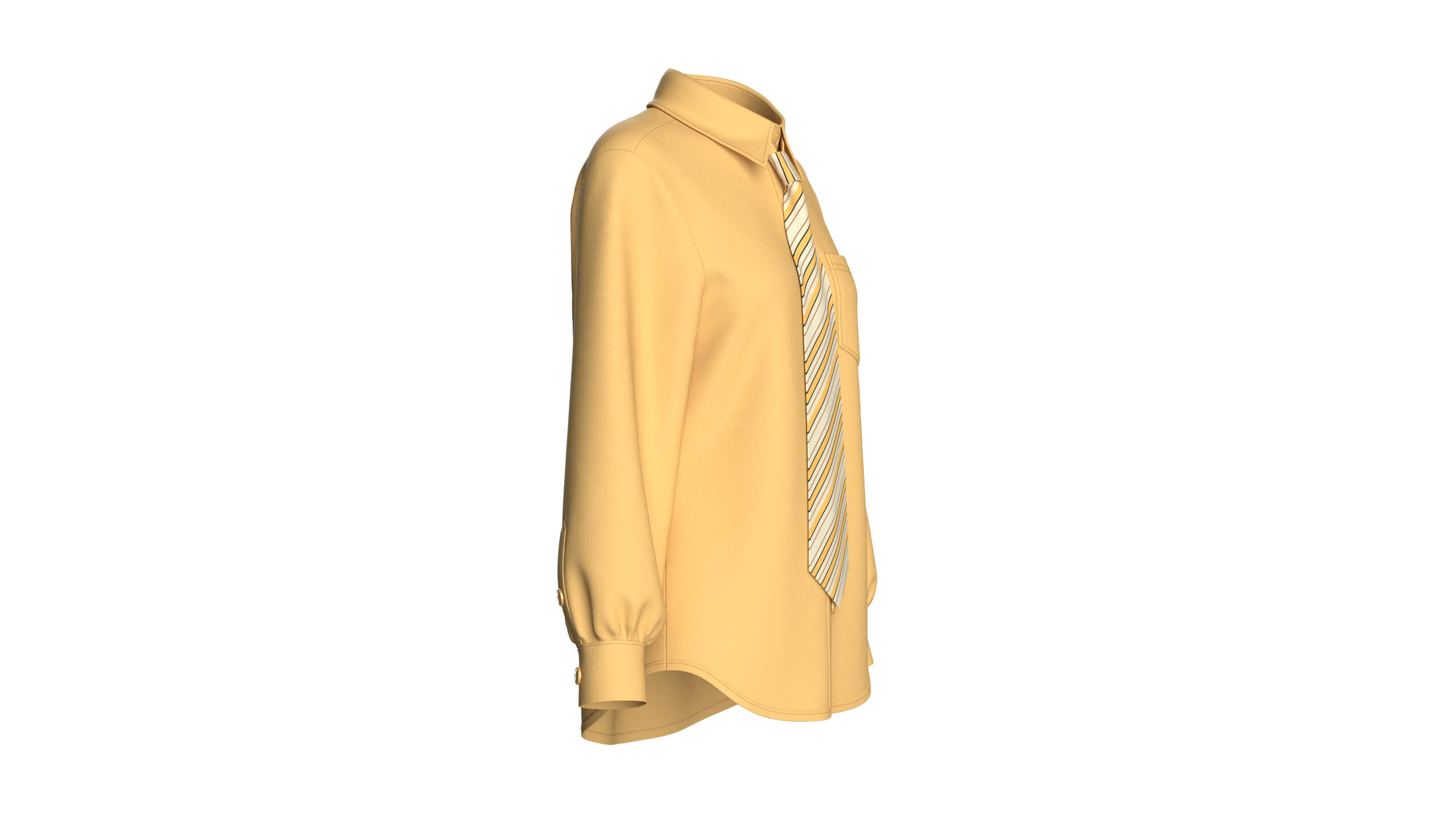 Girls Yellow Tie Shirt 3D Model