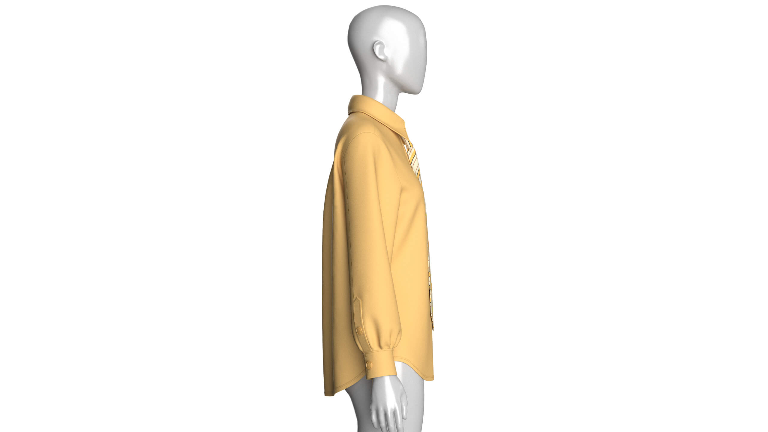 Girls Yellow Tie Shirt 3D Model