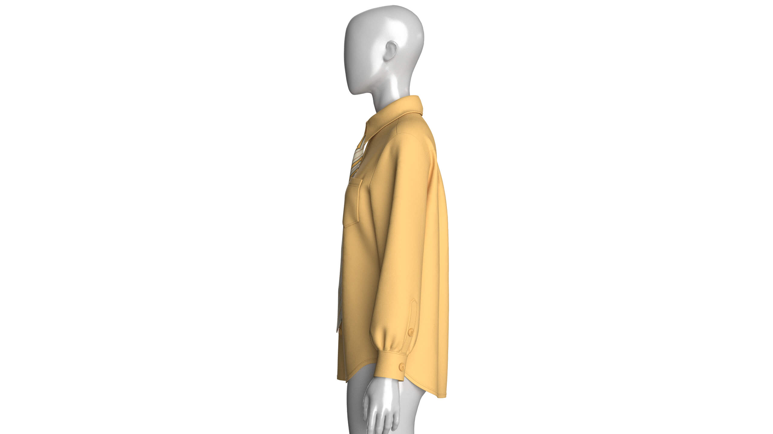 Girls Yellow Tie Shirt 3D Model