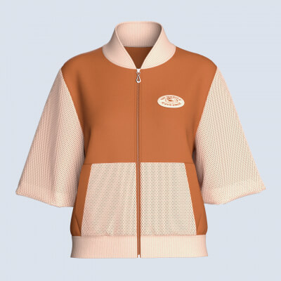Girls Zip-Up Bomber Jacket with Mesh Sleeve