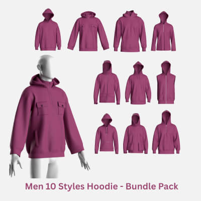 Men 10 Styles Hoodie - Bundle Pack