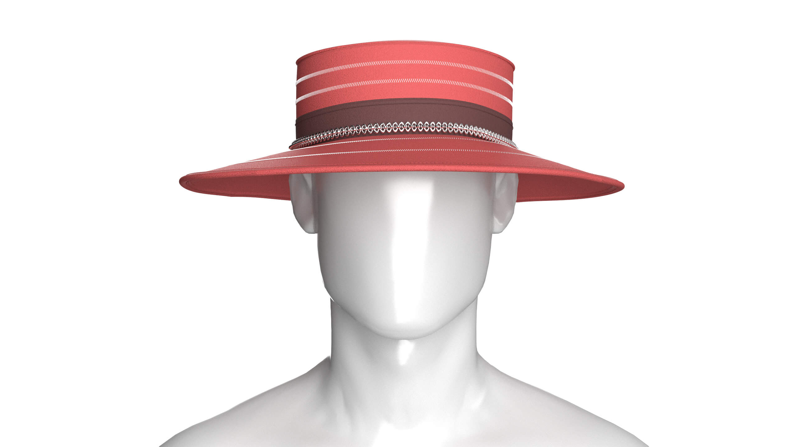 Men Boater Hat 3D Model