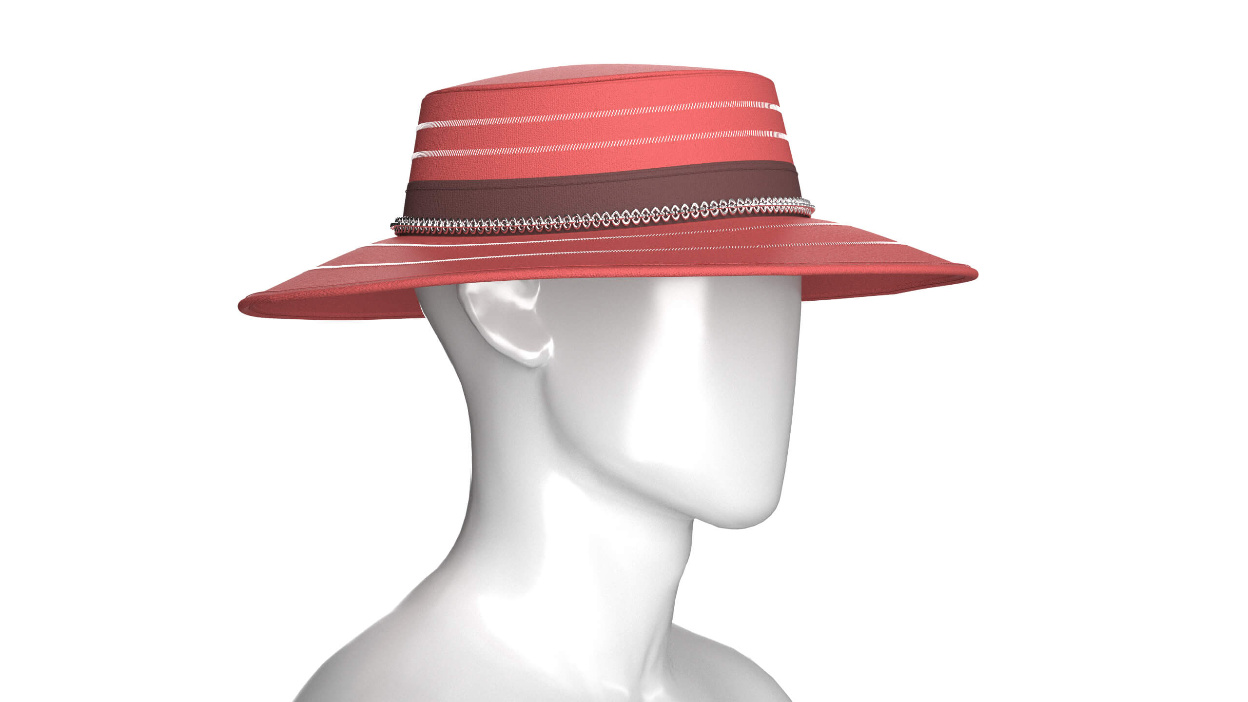 Men Boater Hat 3D Model