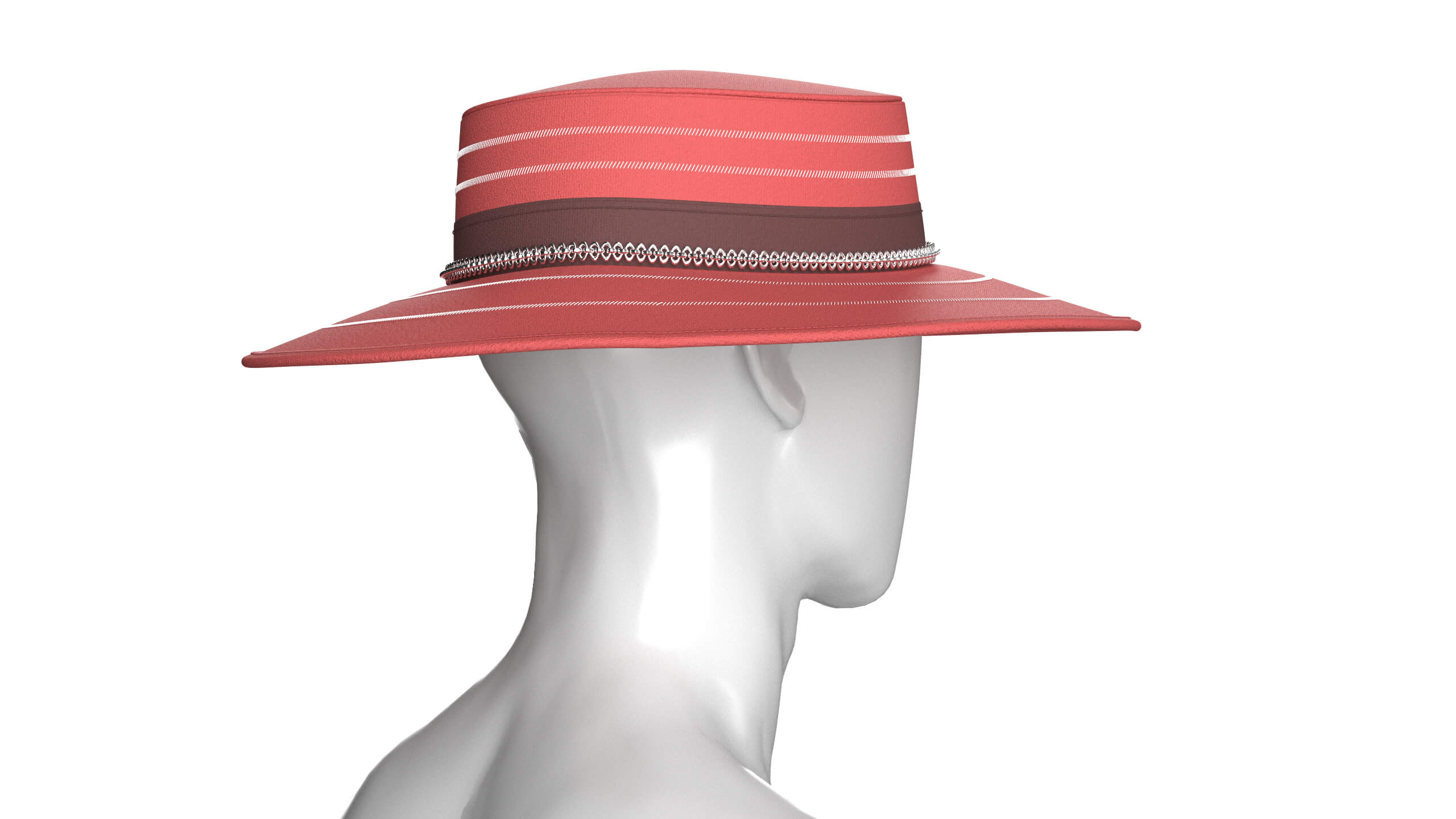 Men Boater Hat 3D Model