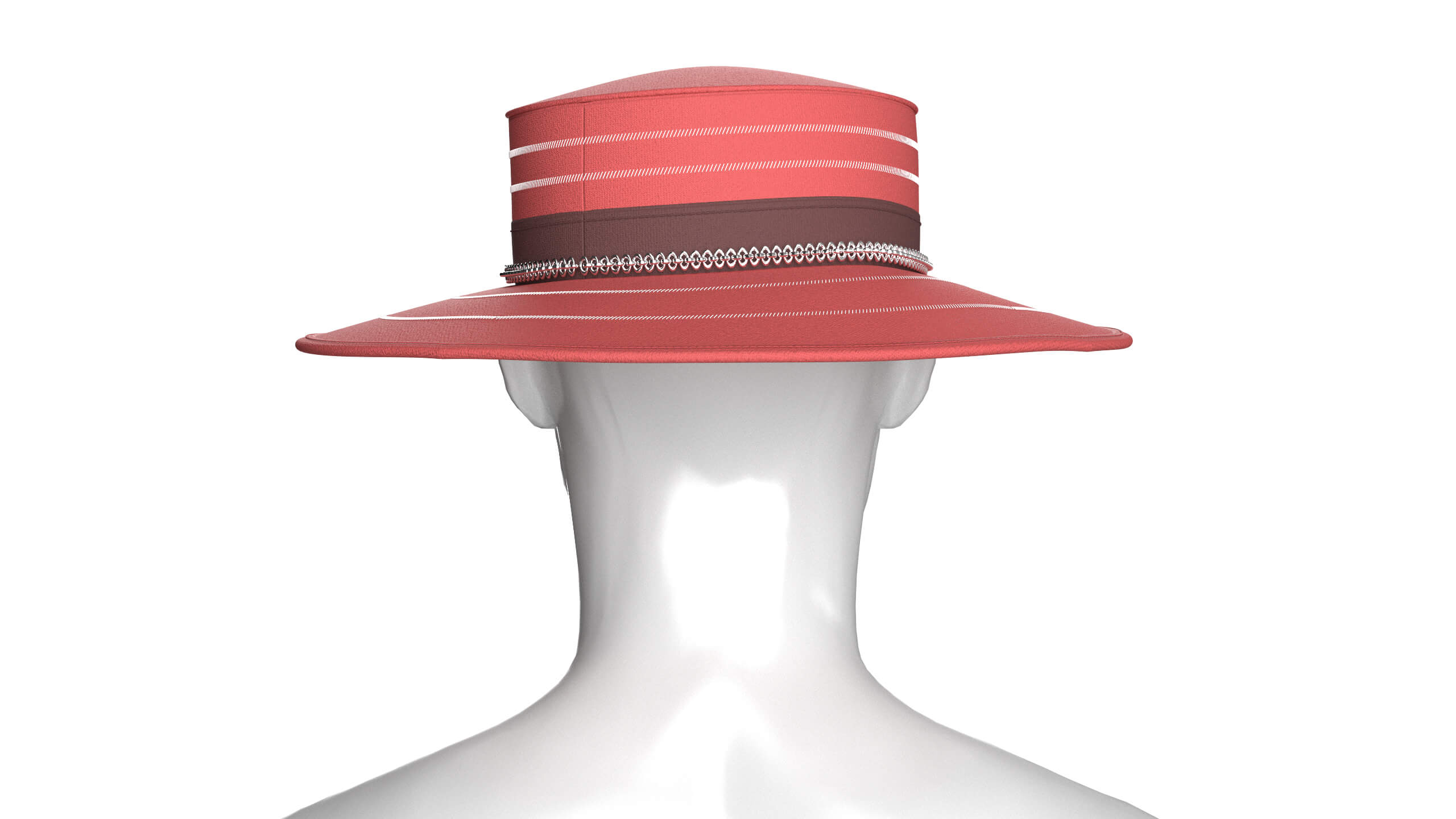 Men Boater Hat 3D Model