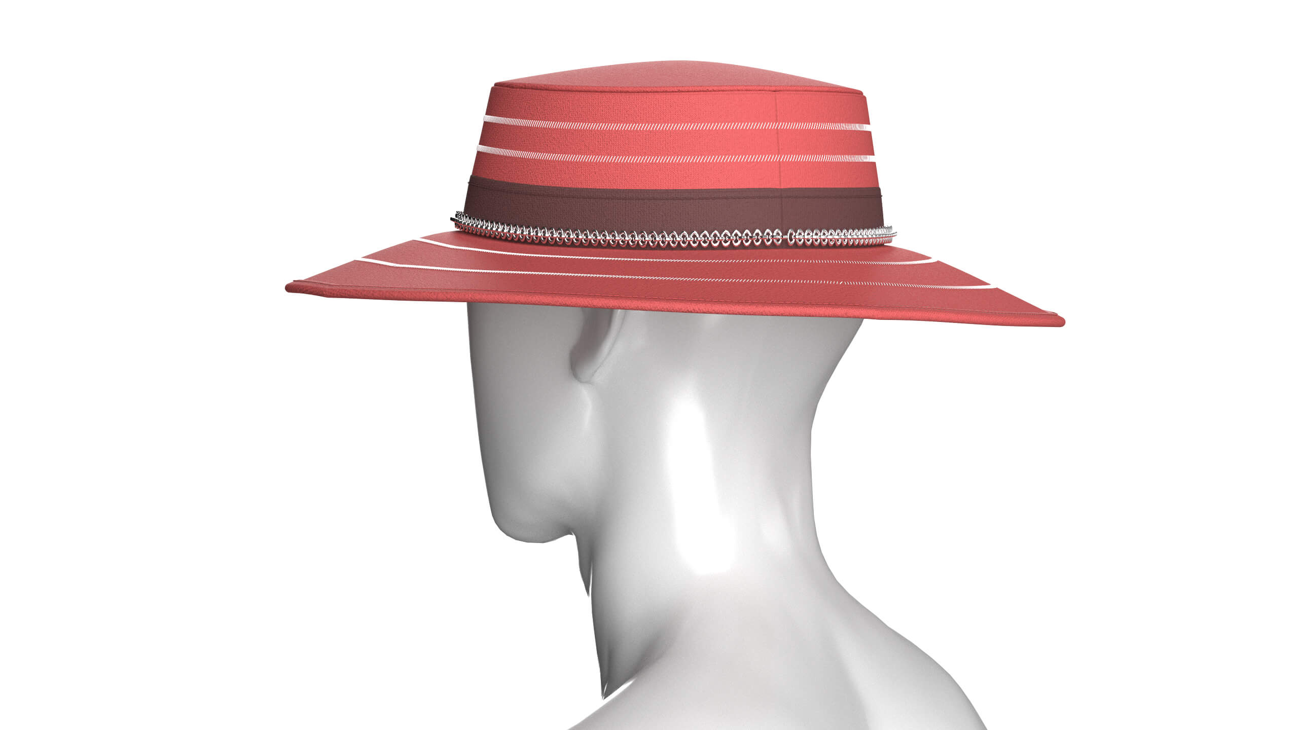 Men Boater Hat 3D Model