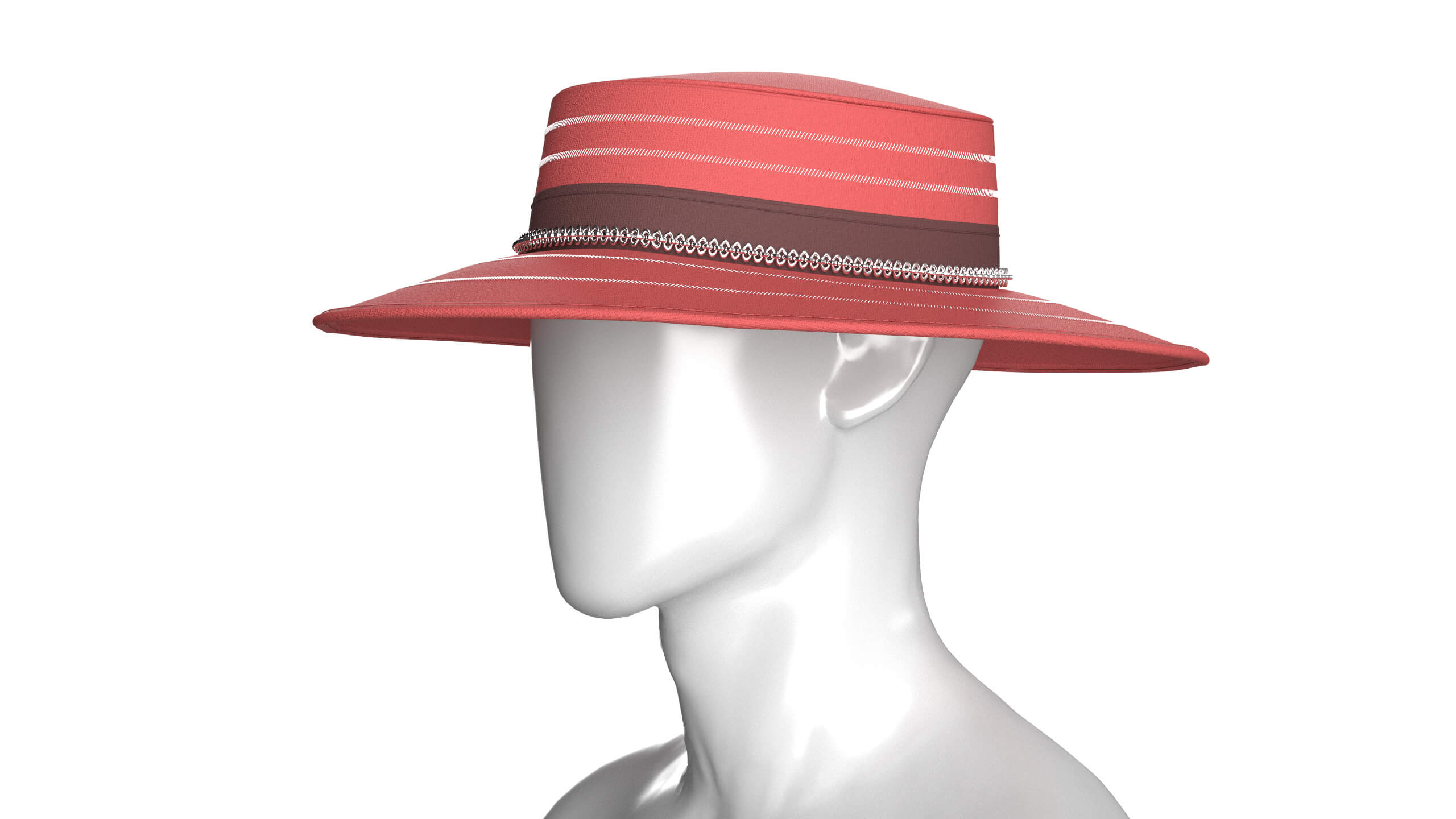 Men Boater Hat 3D Model
