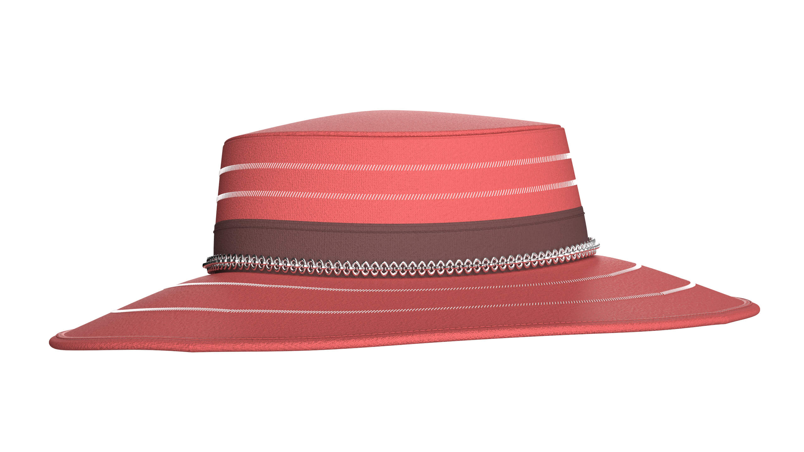 Men Boater Hat 3D Model