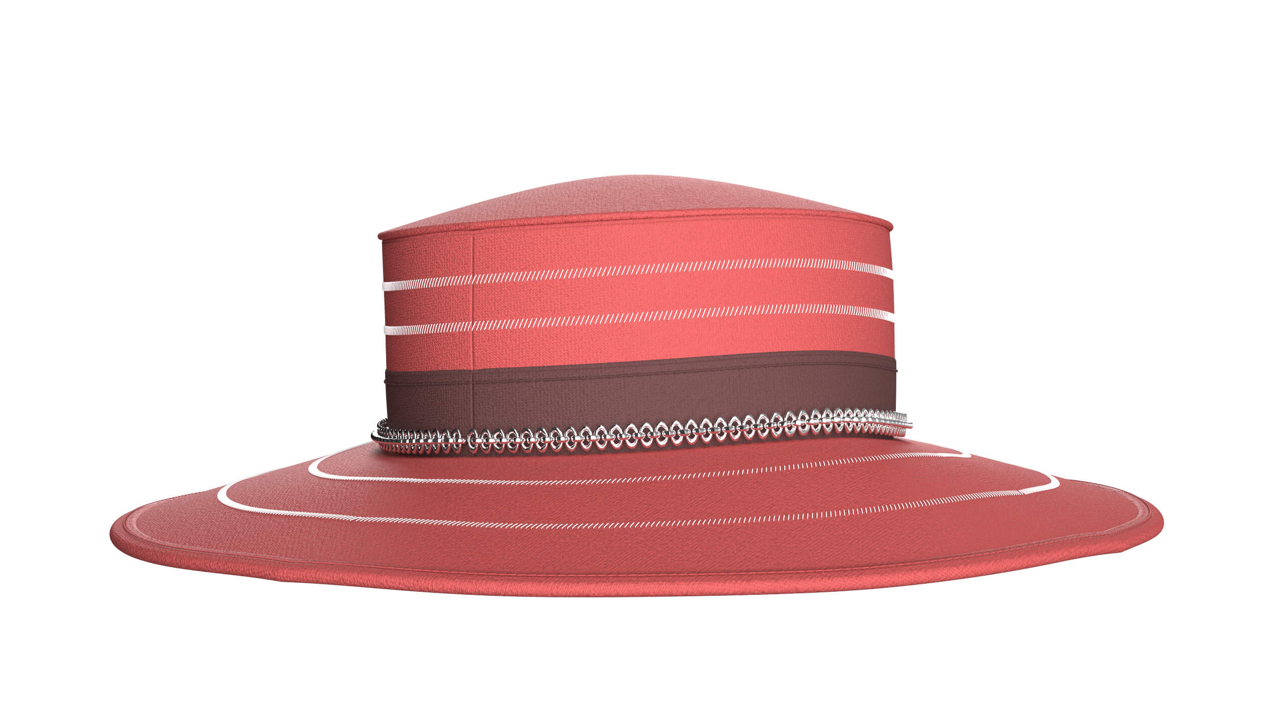 Men Boater Hat 3D Model