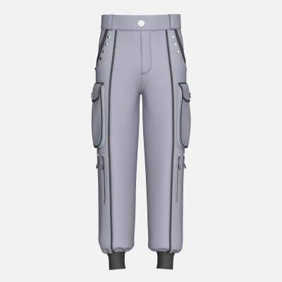 Men Cargo Joggers with Contrast Piping