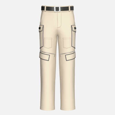 Men Cargo Pocket Pant with Black Belt