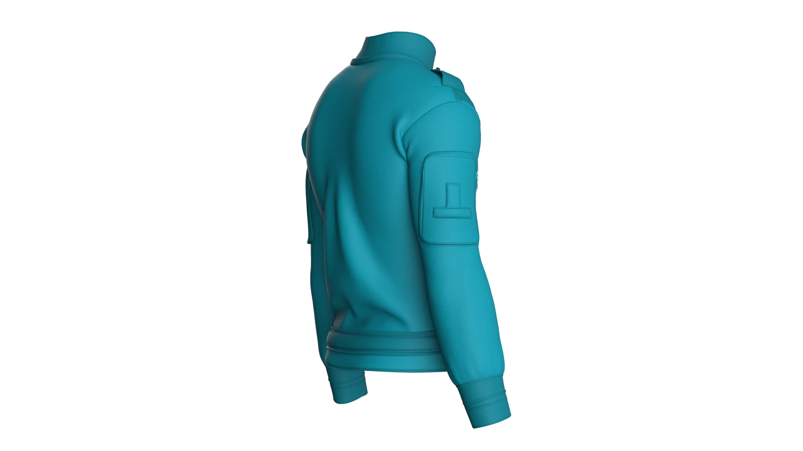 Men Chest Zip Pocket Panel Full Zip Jacket 3D Model