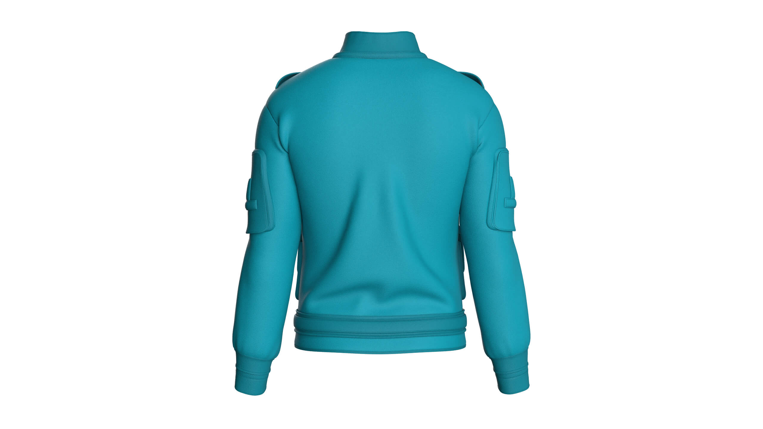 Men Chest Zip Pocket Panel Full Zip Jacket 3D Model
