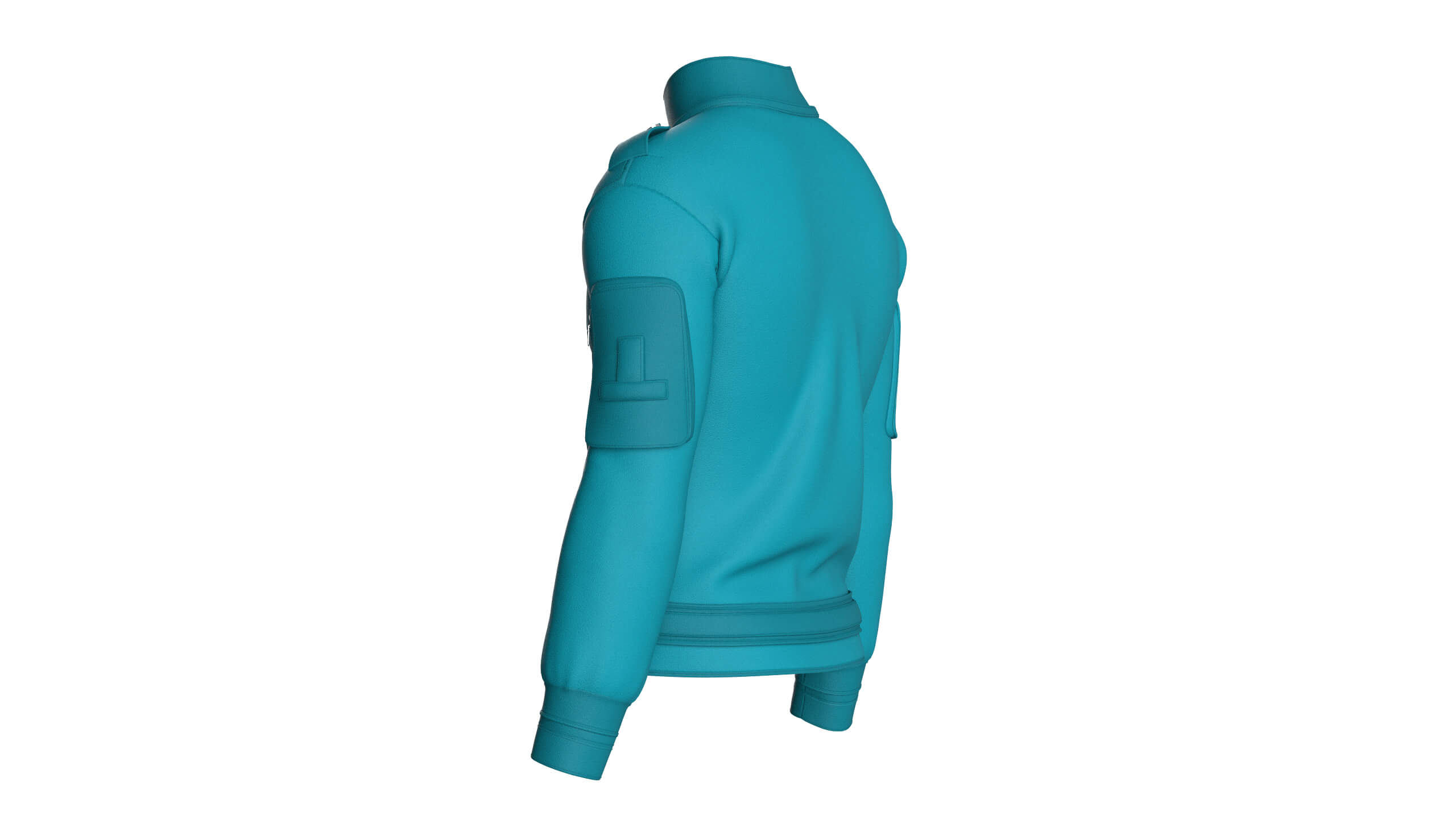 Men Chest Zip Pocket Panel Full Zip Jacket 3D Model
