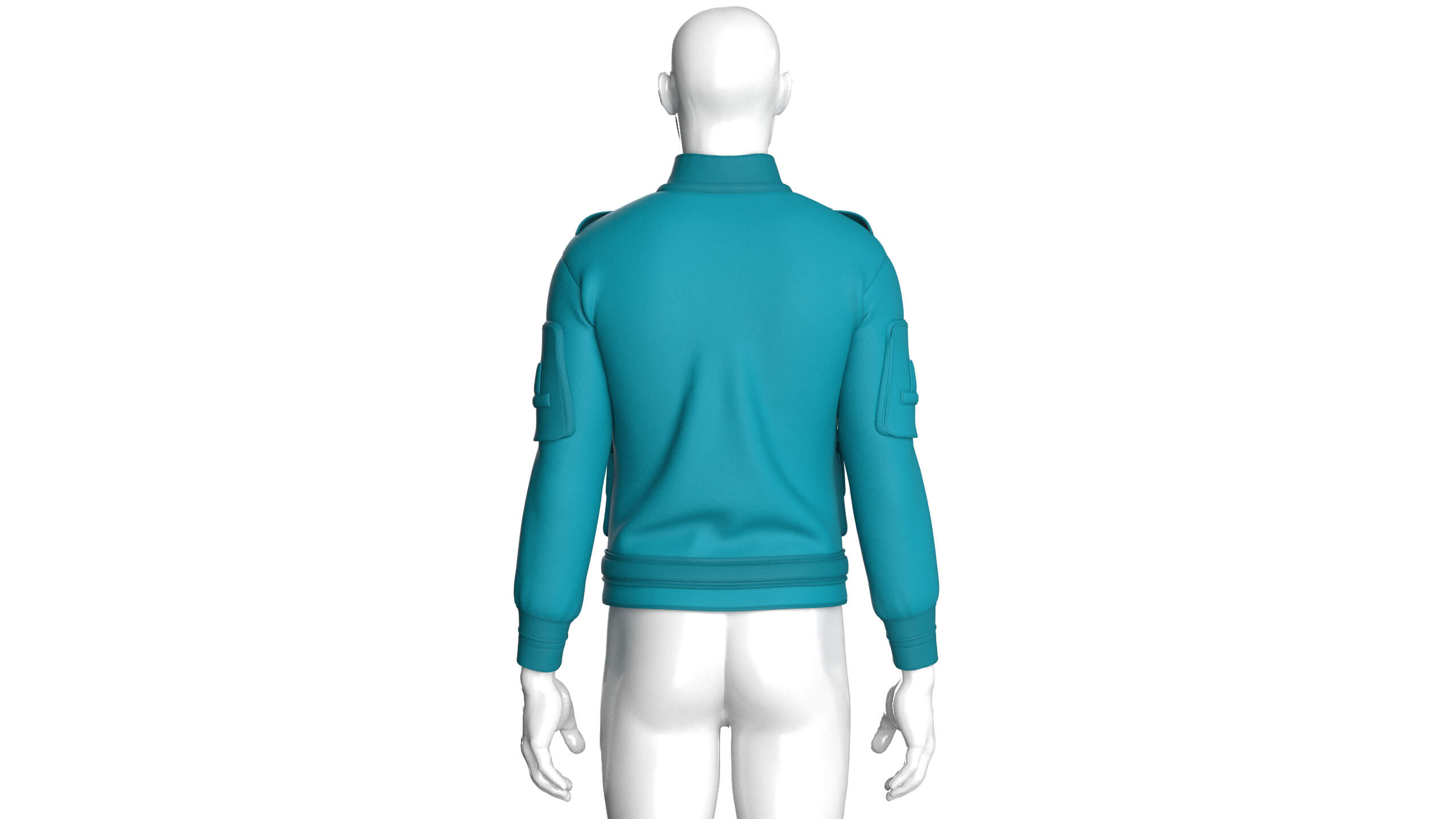 Men Chest Zip Pocket Panel Full Zip Jacket 3D Model