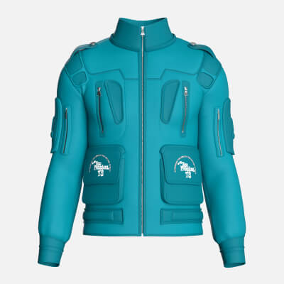 Men Chest Zip Pocket Panel Full Zip Jacket