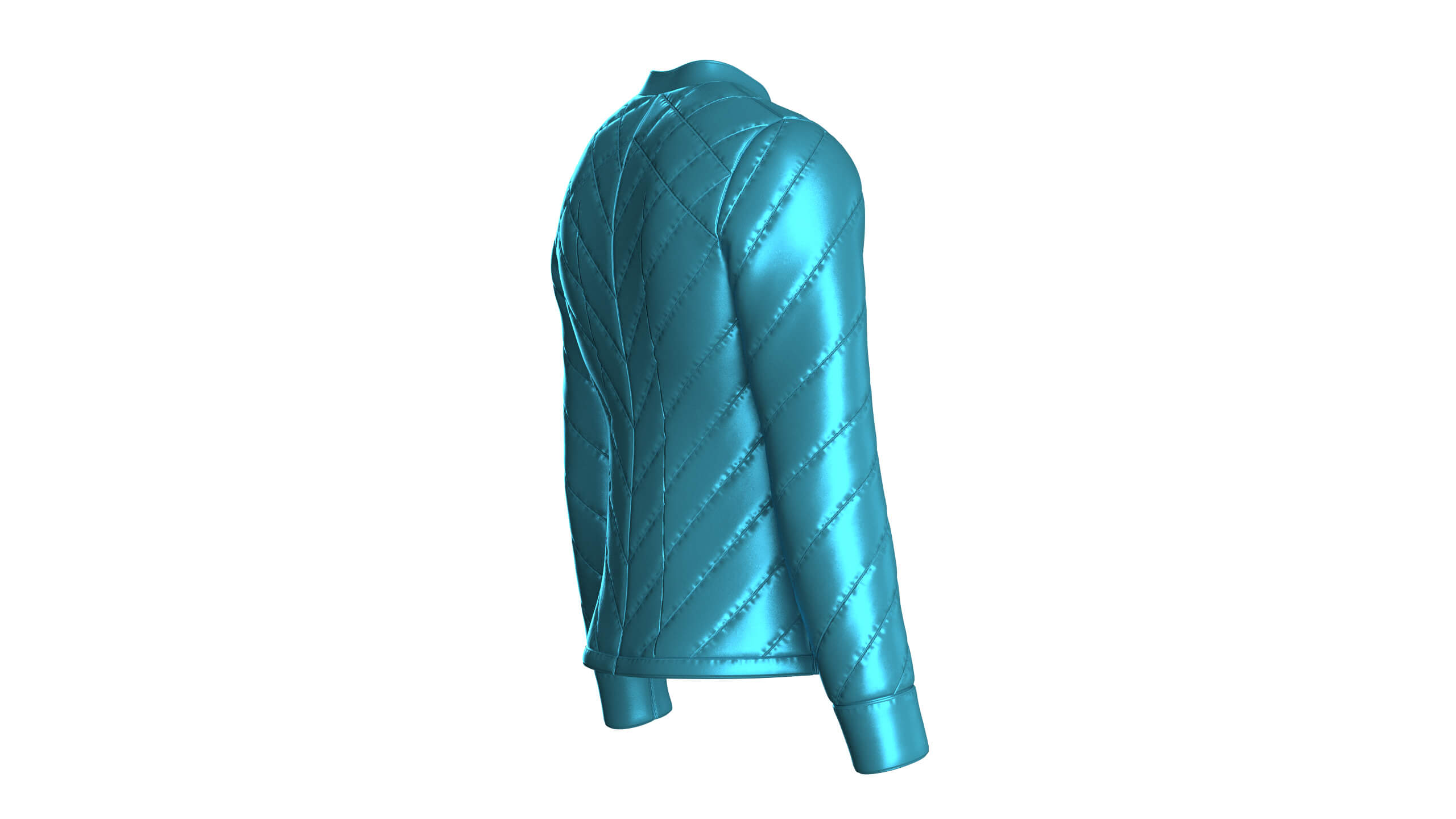 Men Chevron-Quilted Puffer Bomber Jacket 3D Model