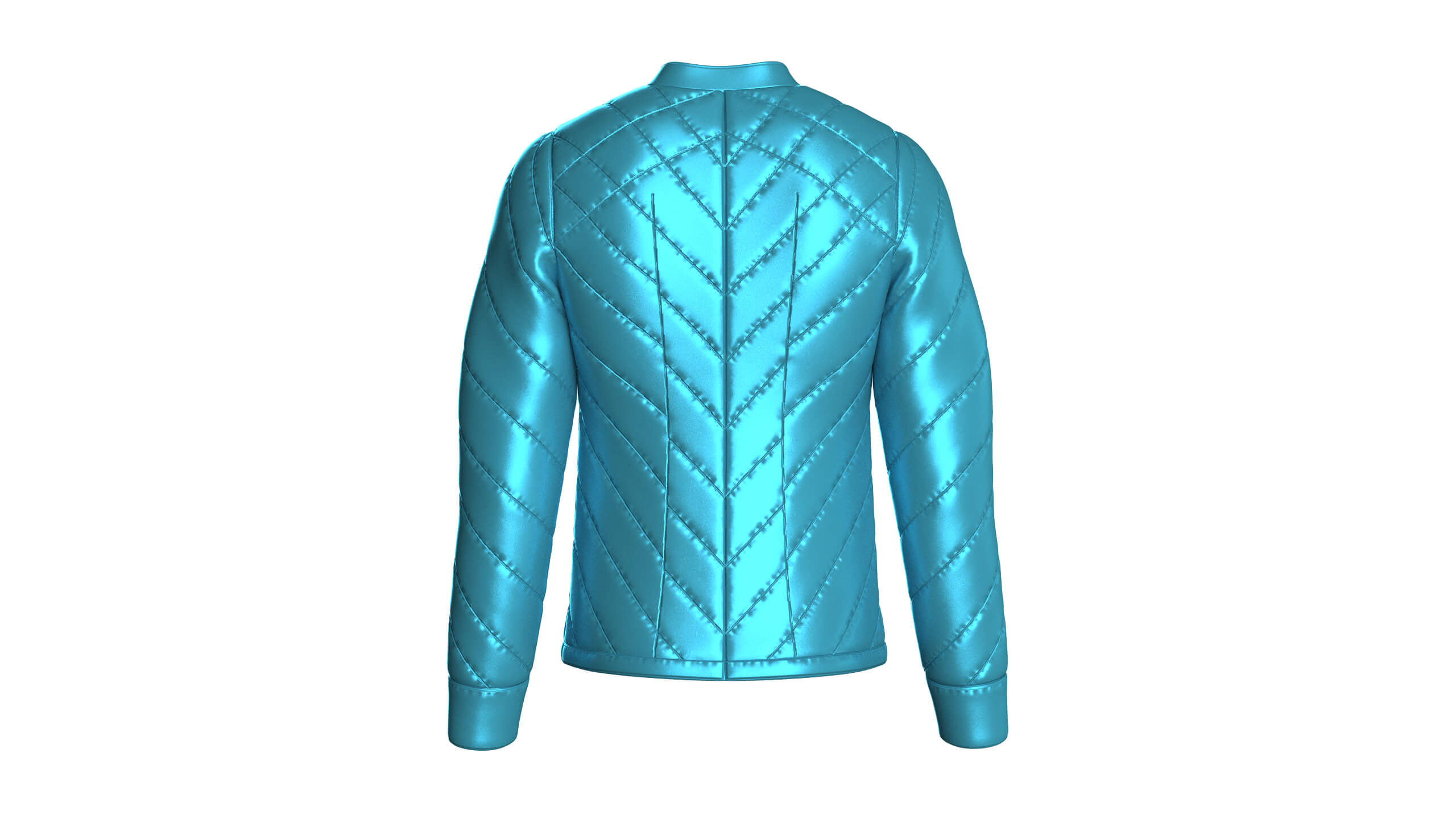 Men Chevron-Quilted Puffer Bomber Jacket 3D Model