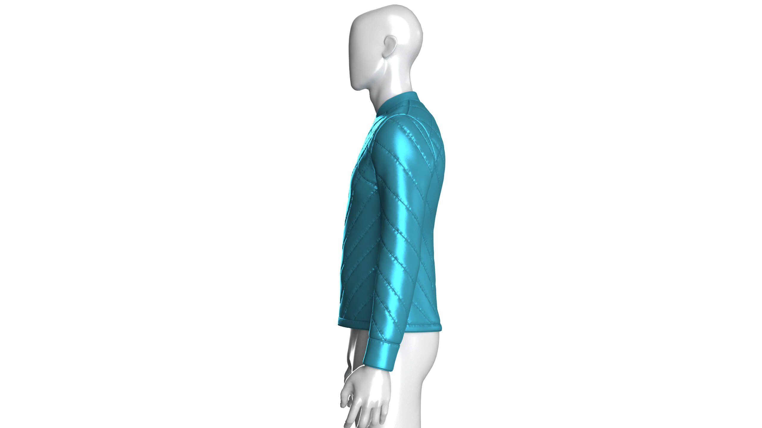 Men Chevron-Quilted Puffer Bomber Jacket 3D Model