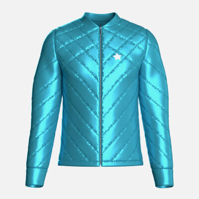Men Chevron-Quilted Puffer Bomber Jacket