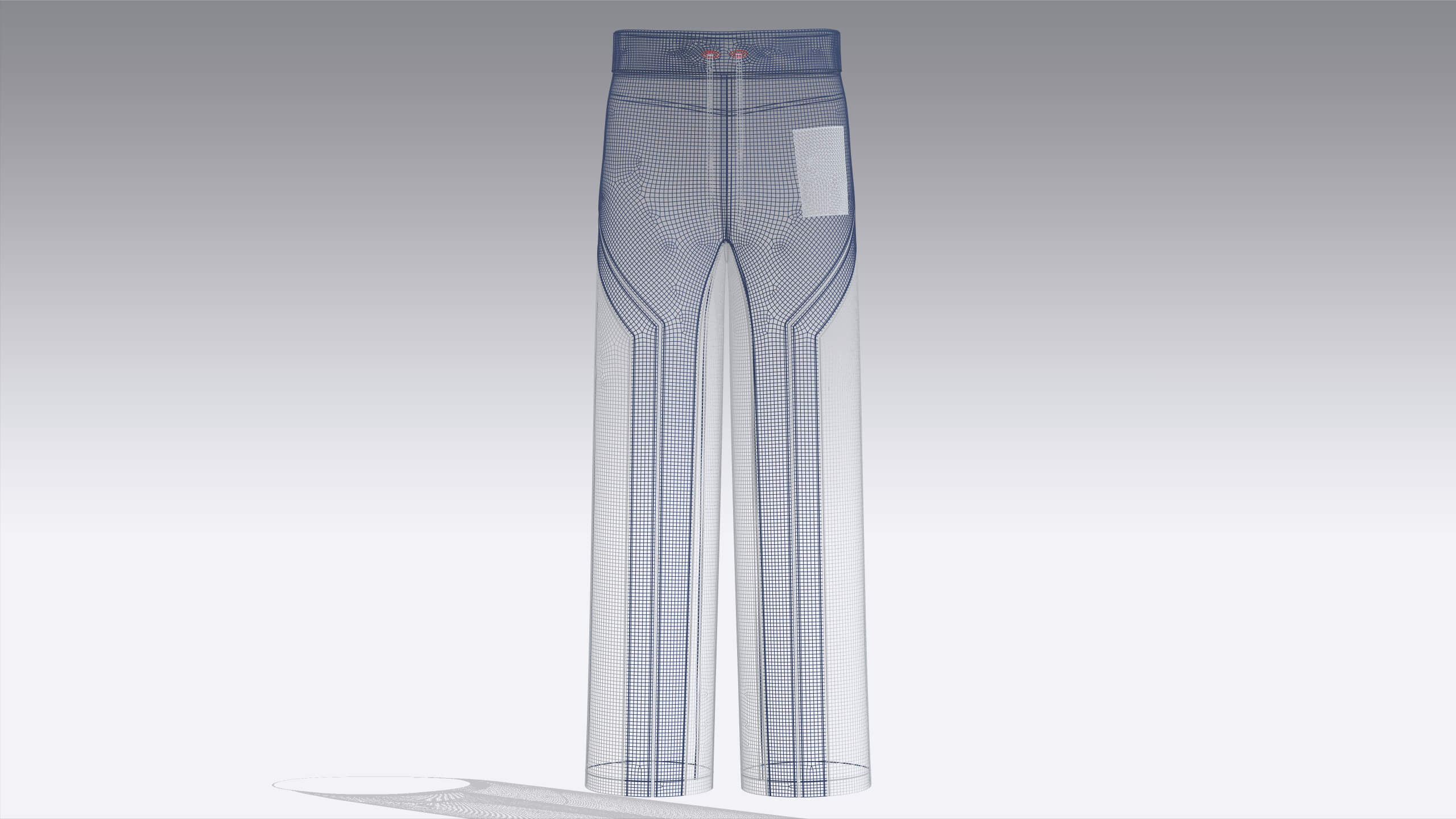Men Colorblock Wide-Leg Sweatpants 3D Model