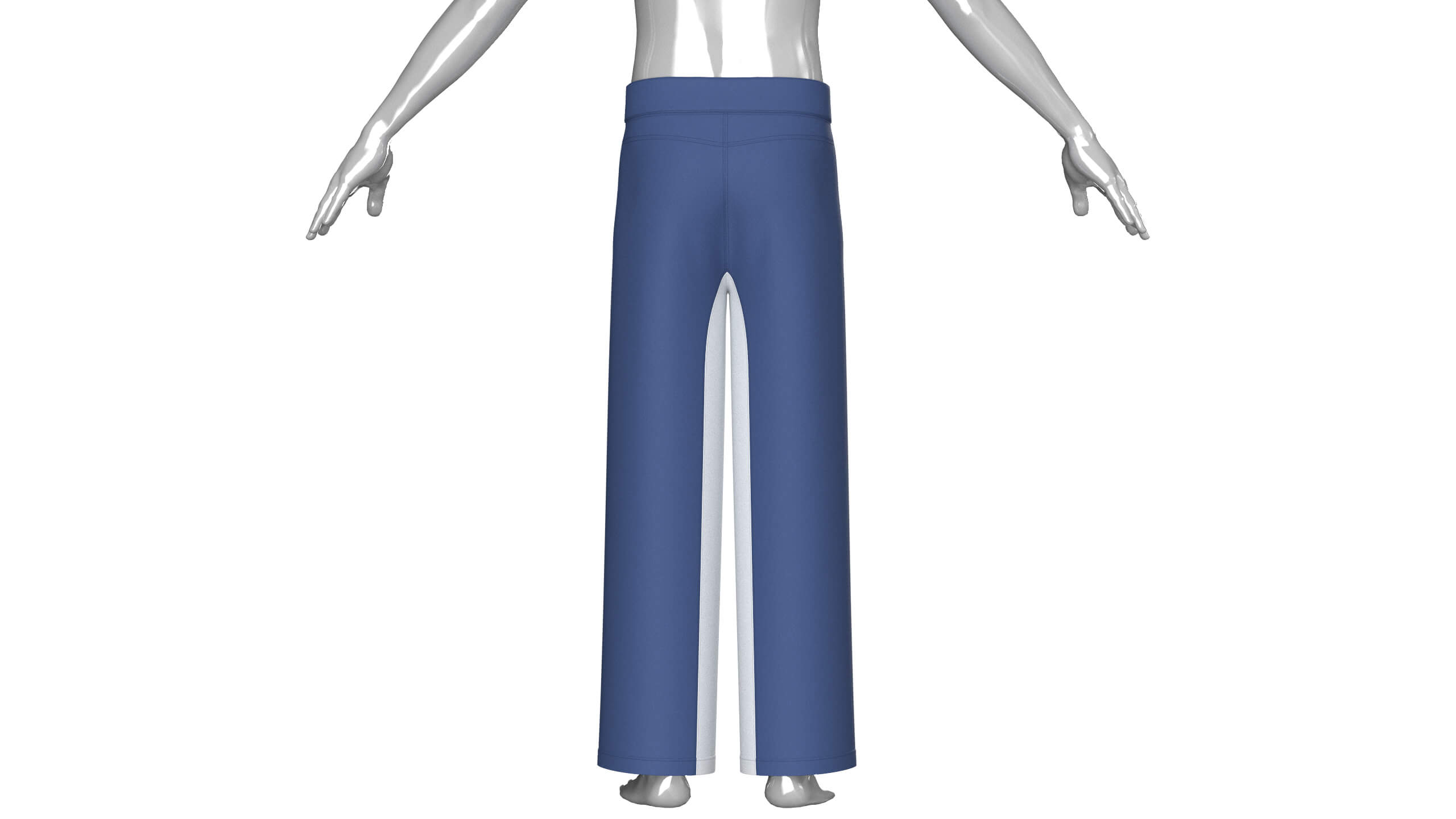 Men Colorblock Wide-Leg Sweatpants 3D Model