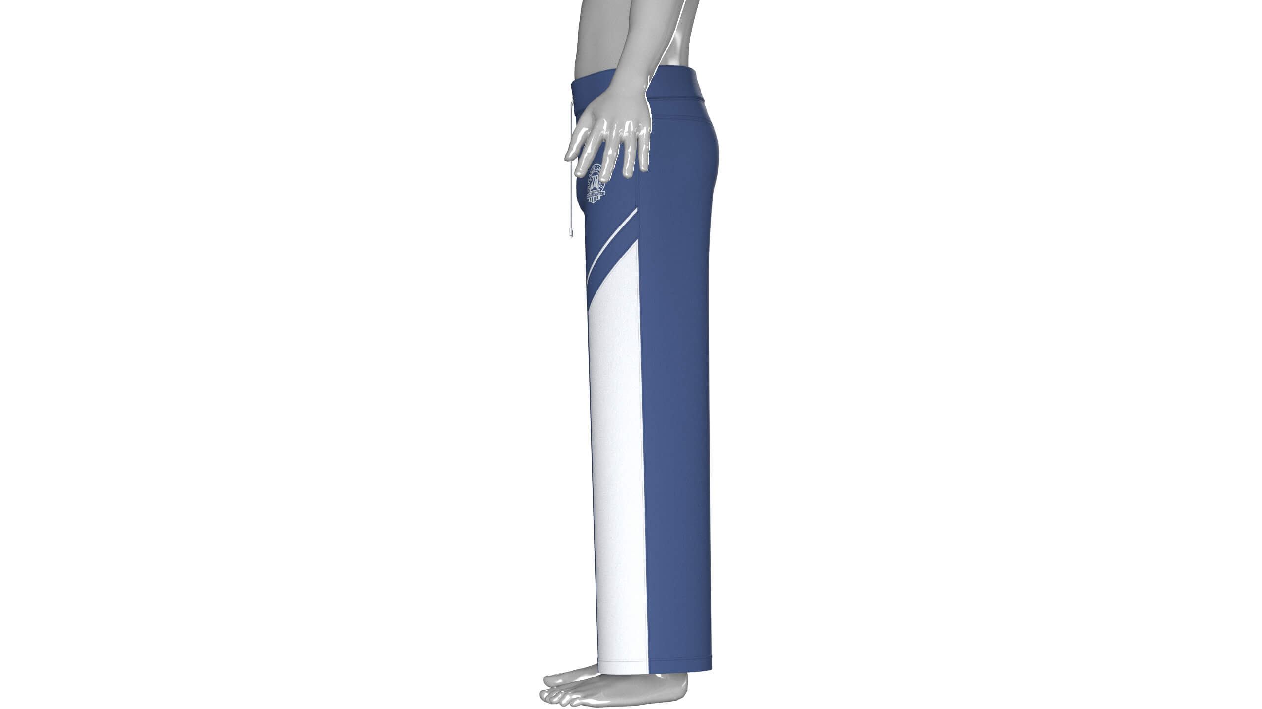 Men Colorblock Wide-Leg Sweatpants 3D Model