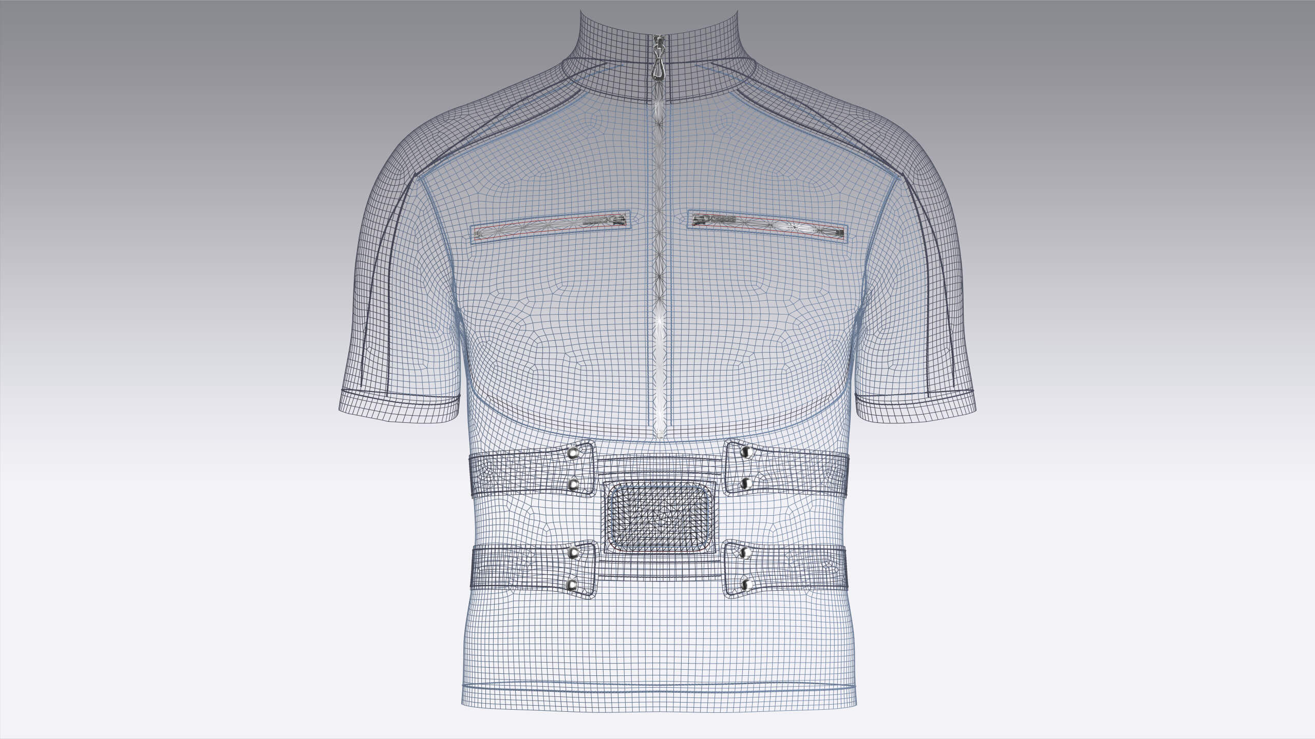 Men Cycling Jersey with Patch 3D Model