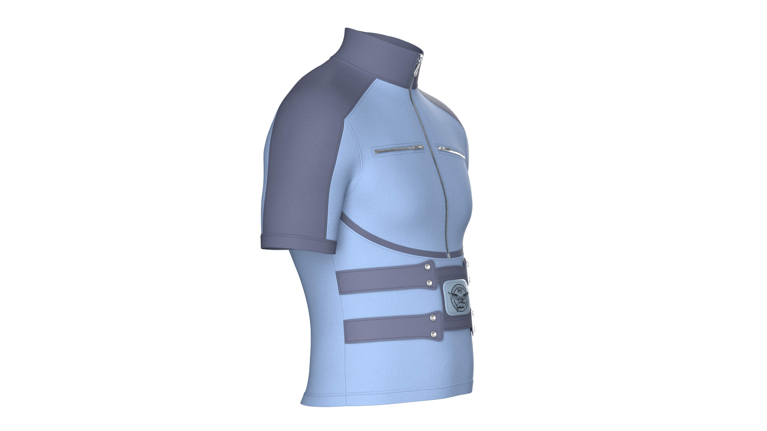 Men Cycling Jersey with Patch 3D Model