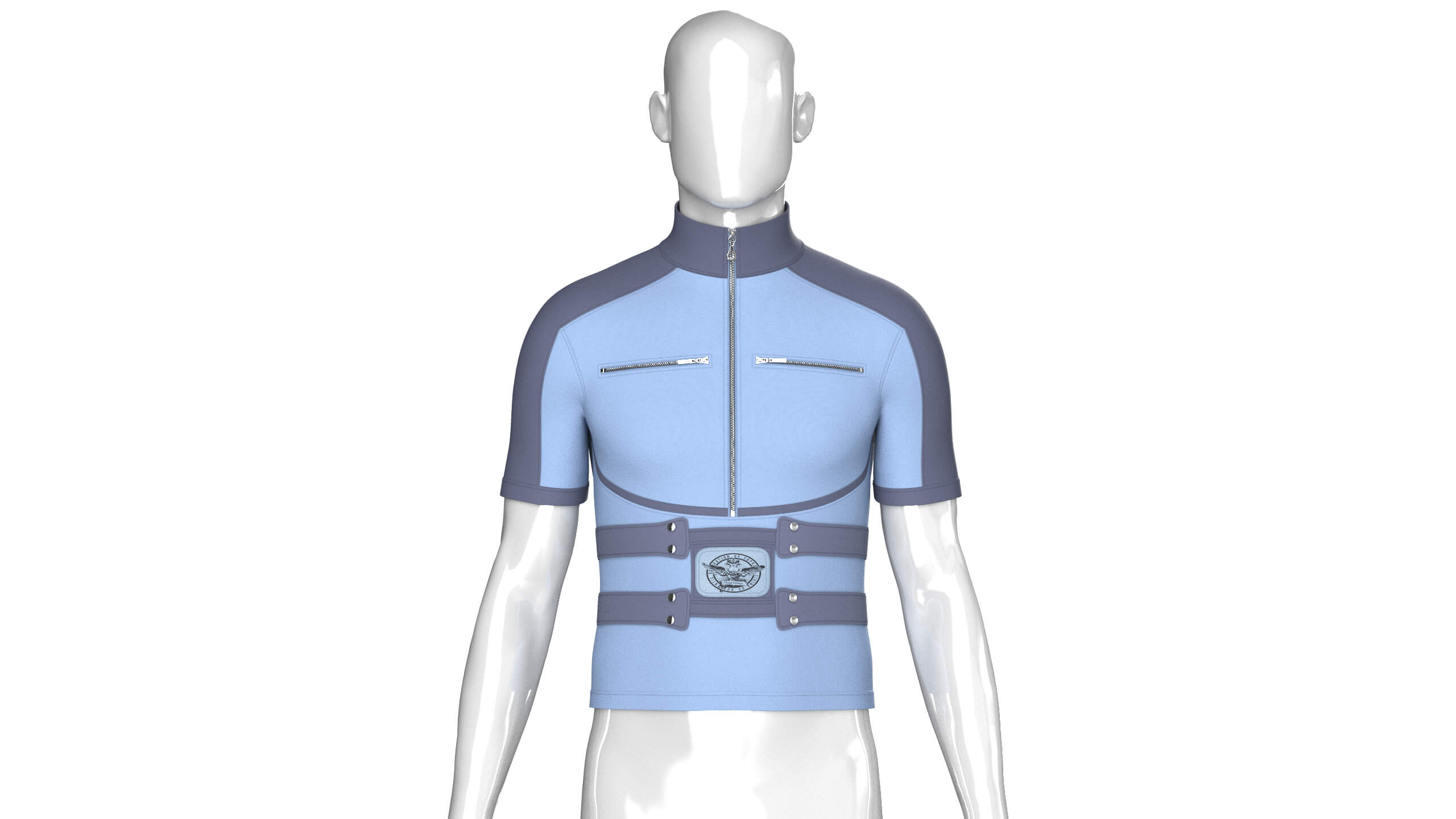 Men Cycling Jersey with Patch 3D Model
