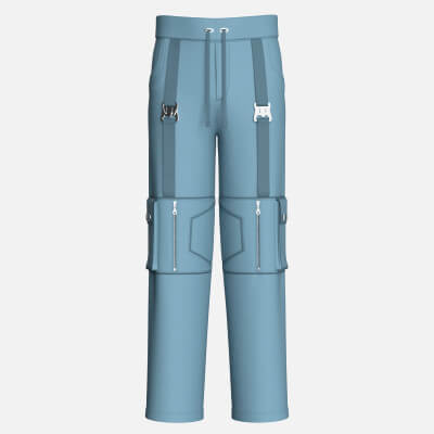 Men Front Zip Pocket Cargo Pant with Side Pockets