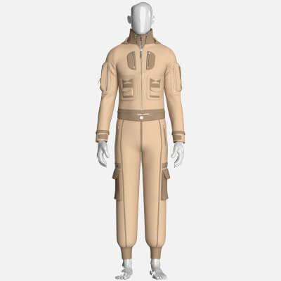 Men Full Zip Jacket with Cargo Jogger Outfit