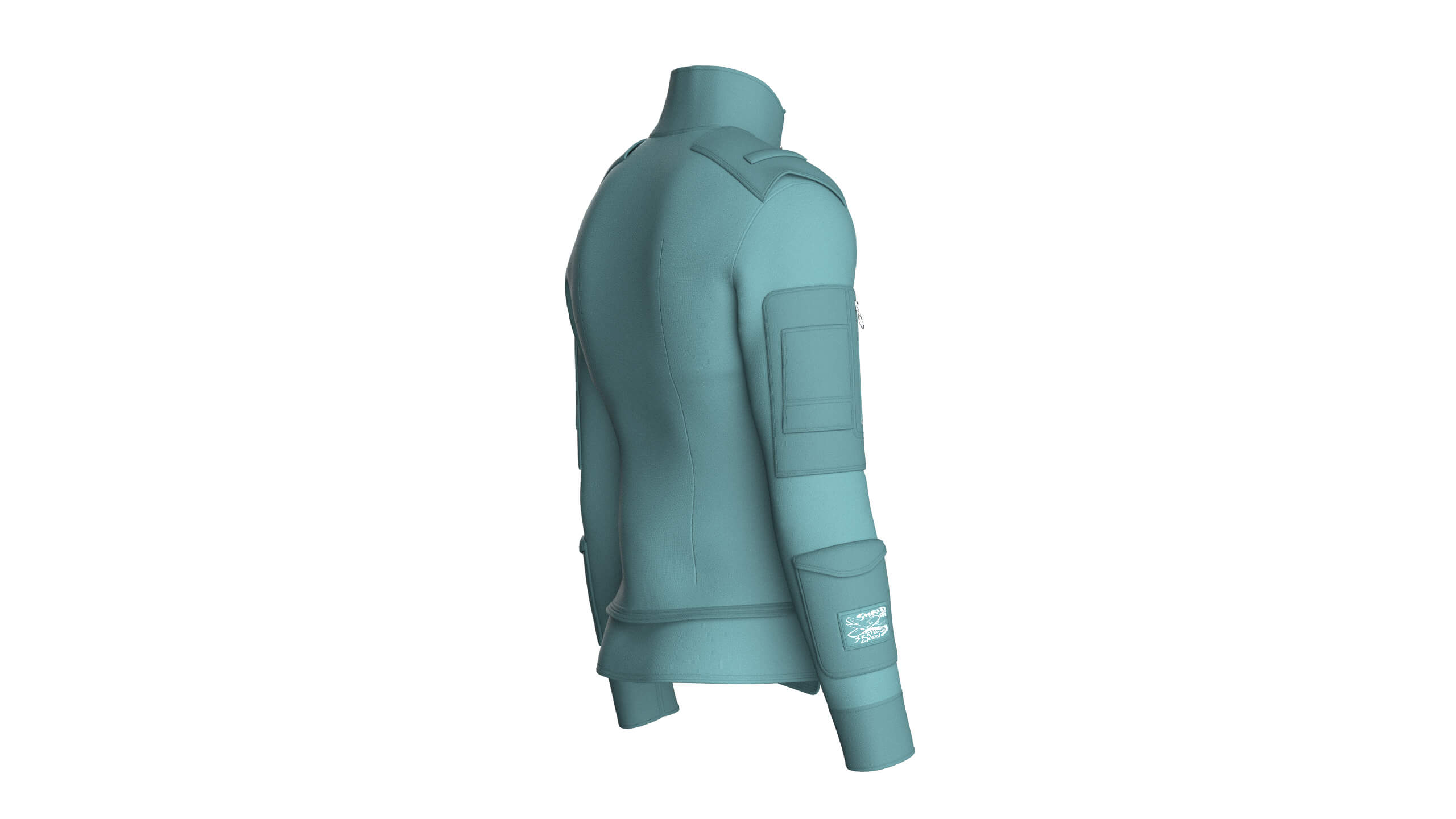 Men Full-Zip Tactical Jacket with Cargo Pocket 3D Model