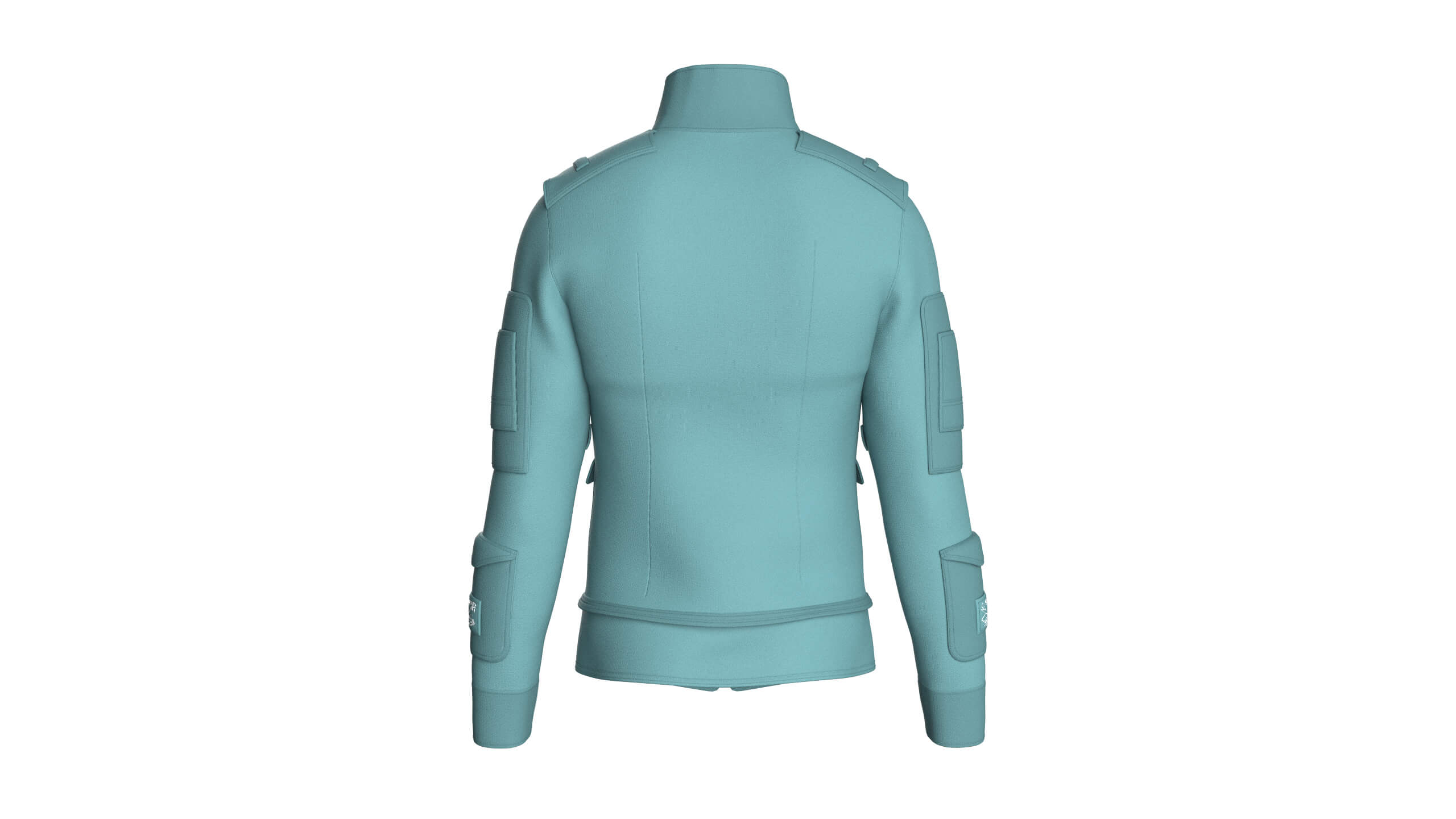 Men Full-Zip Tactical Jacket with Cargo Pocket 3D Model