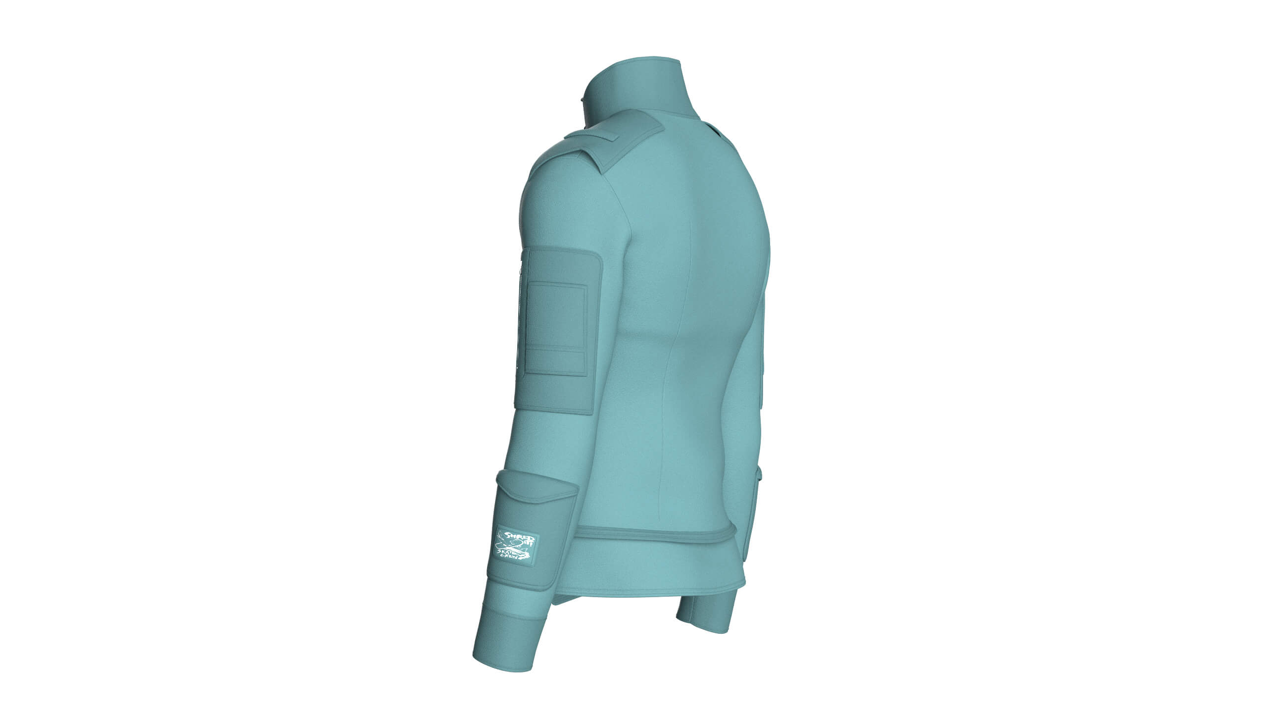 Men Full-Zip Tactical Jacket with Cargo Pocket 3D Model