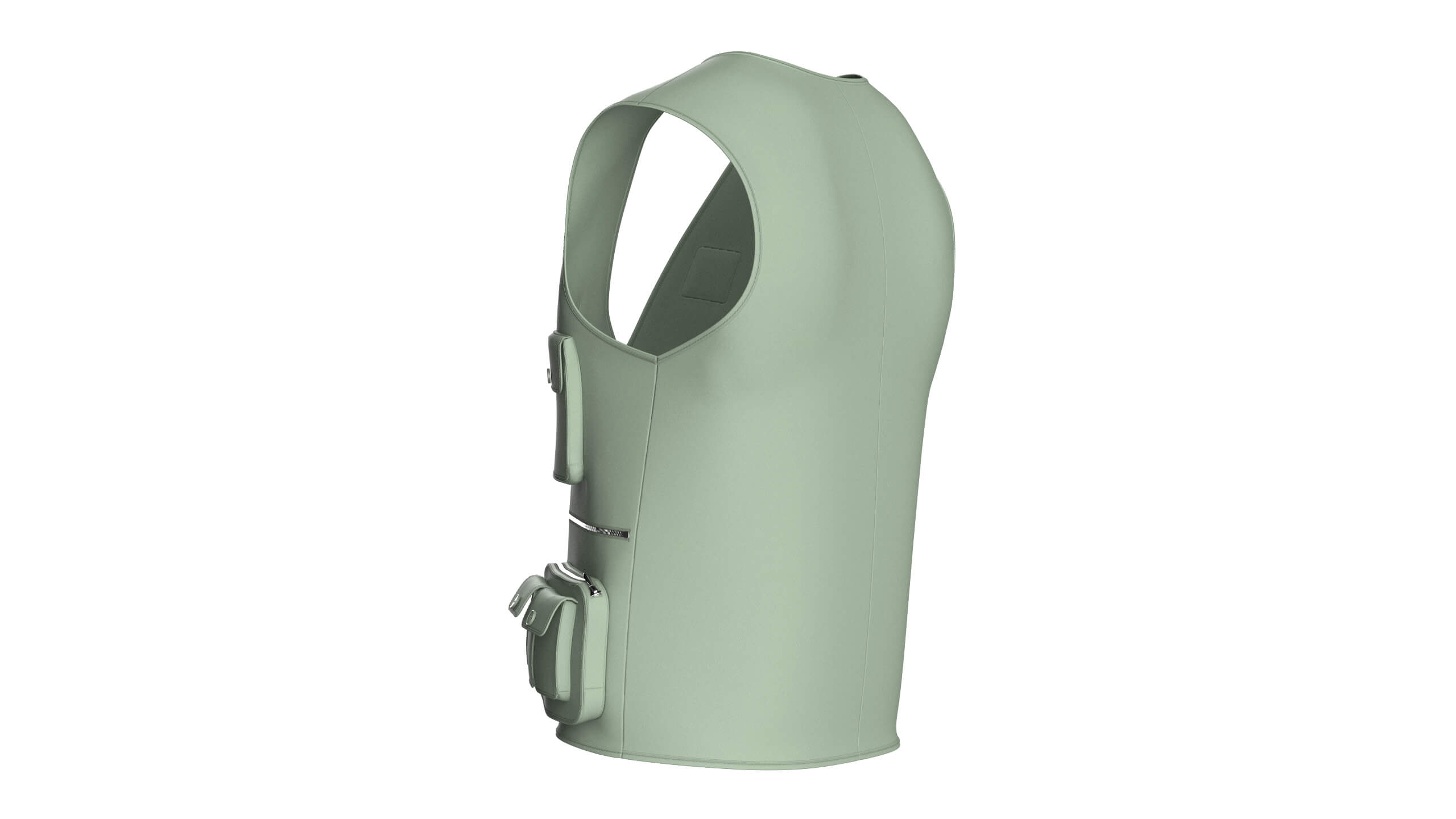 Men Full-Zip Tactical Utility Vest with Patch 3D Model