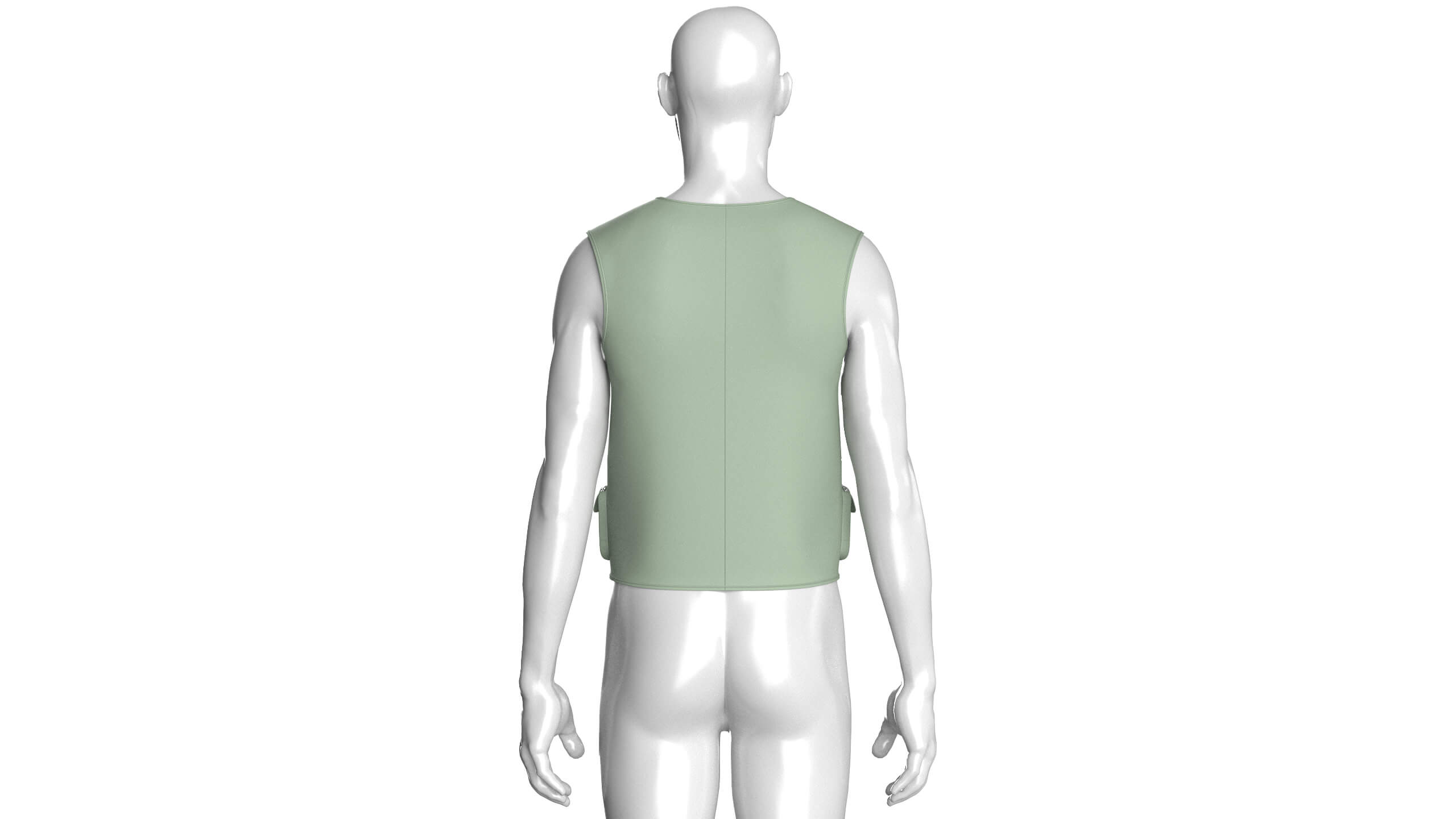 Men Full-Zip Tactical Utility Vest with Patch 3D Model