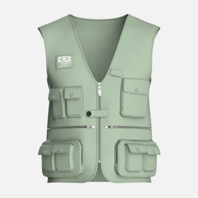 Men Full-Zip Tactical Utility Vest with Patch