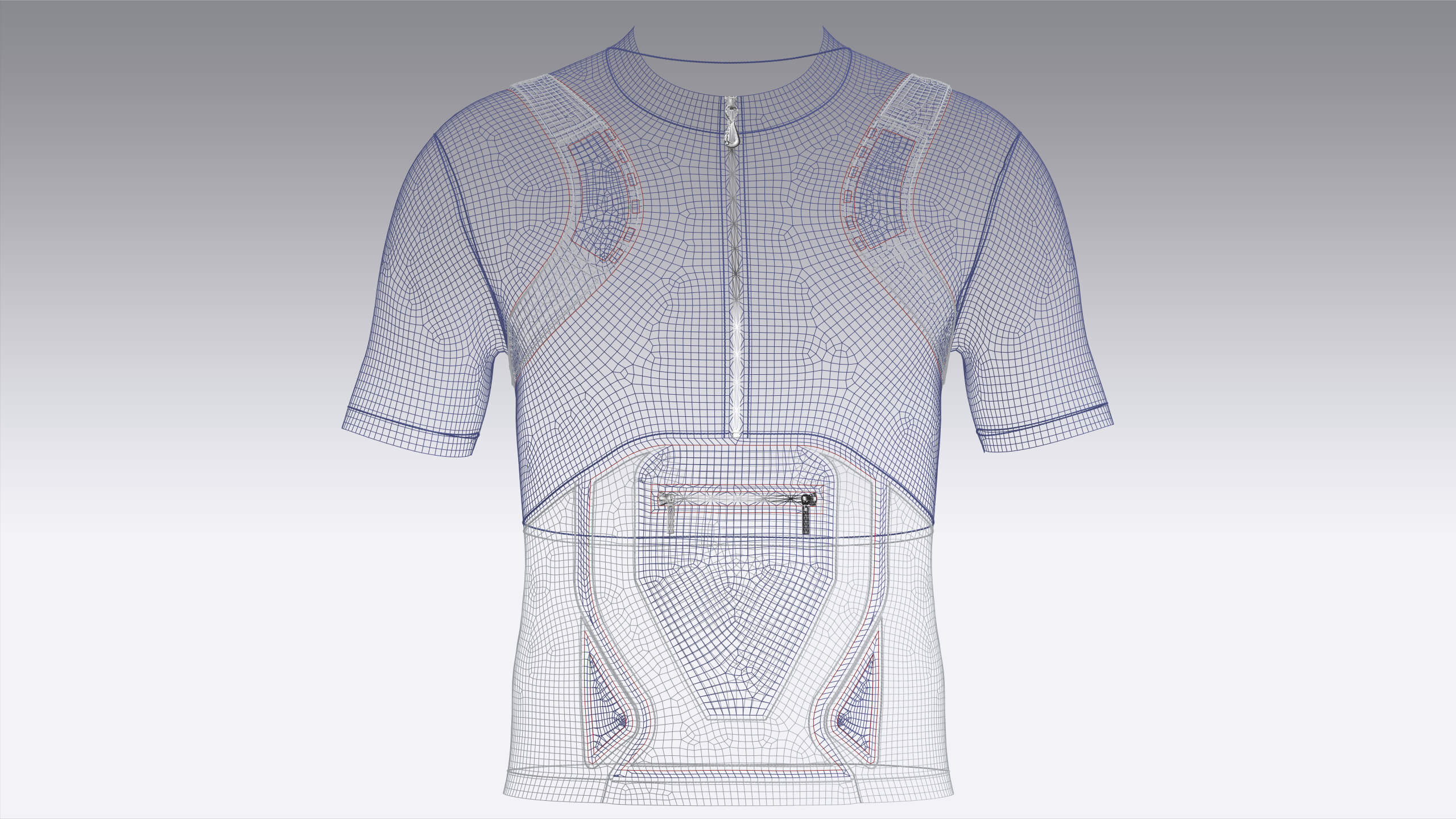Men Half-Zip Cycling Jersey 3D Model