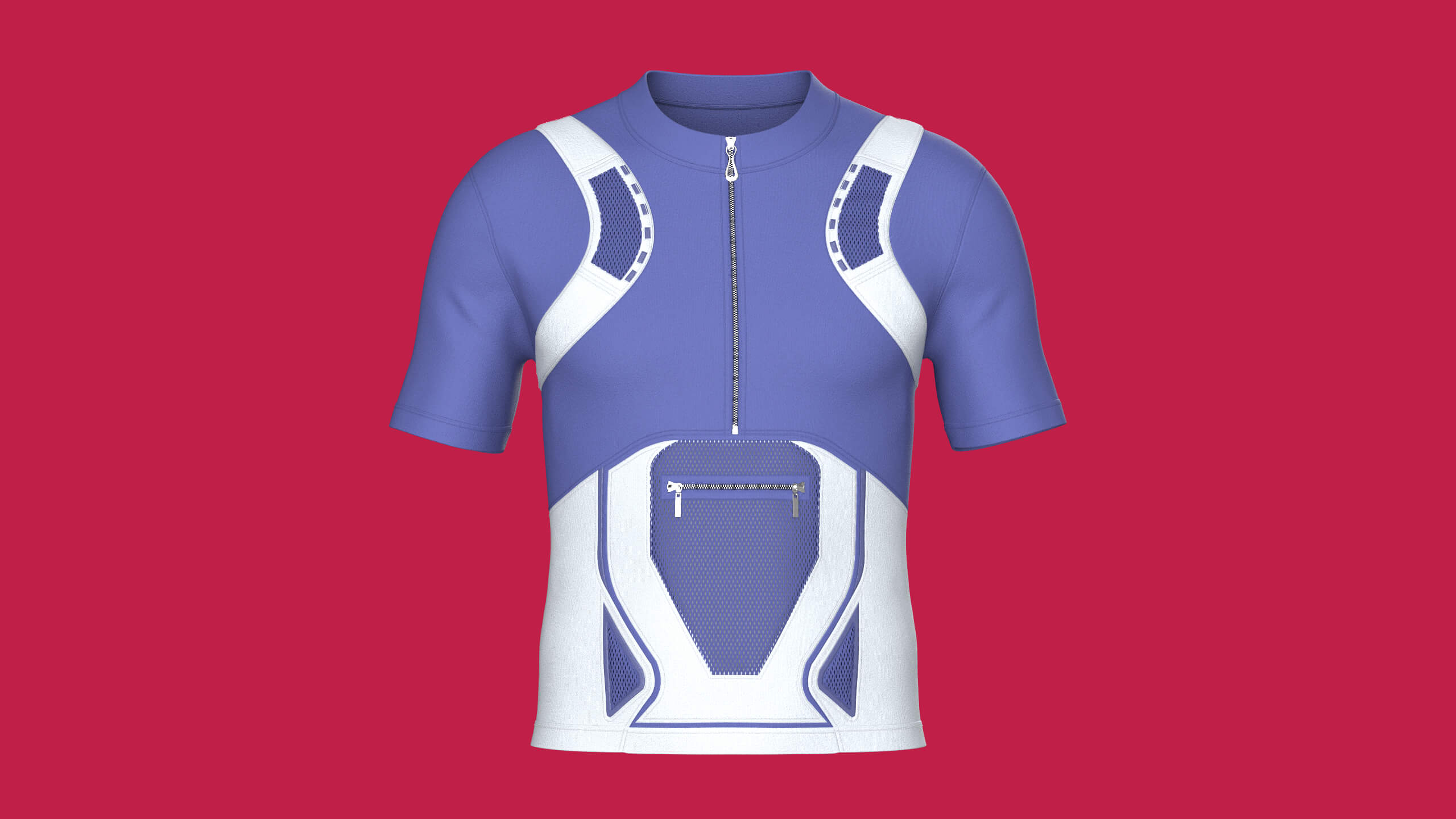 Men Half-Zip Cycling Jersey 3D Model